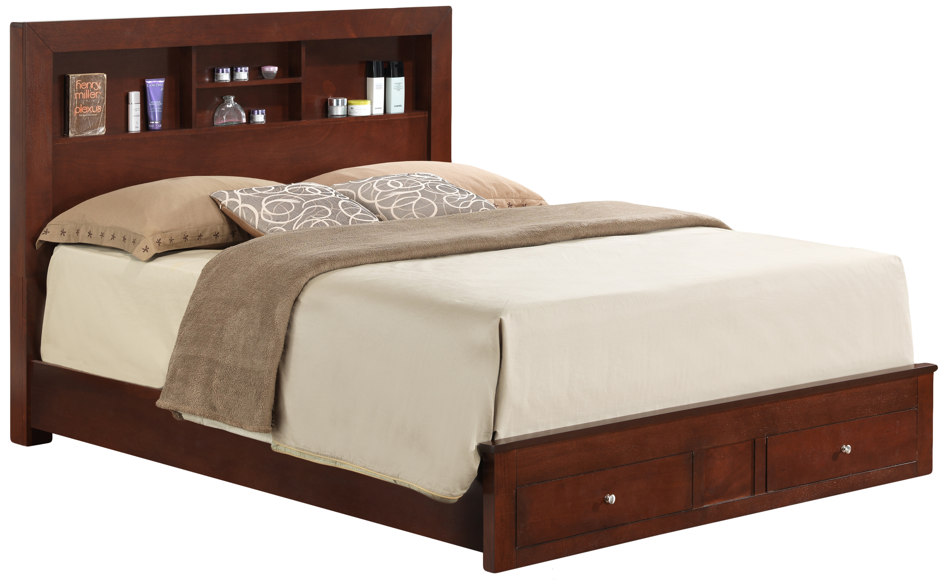 Glory Furniture Burlington Cherry Queen Storage Bed