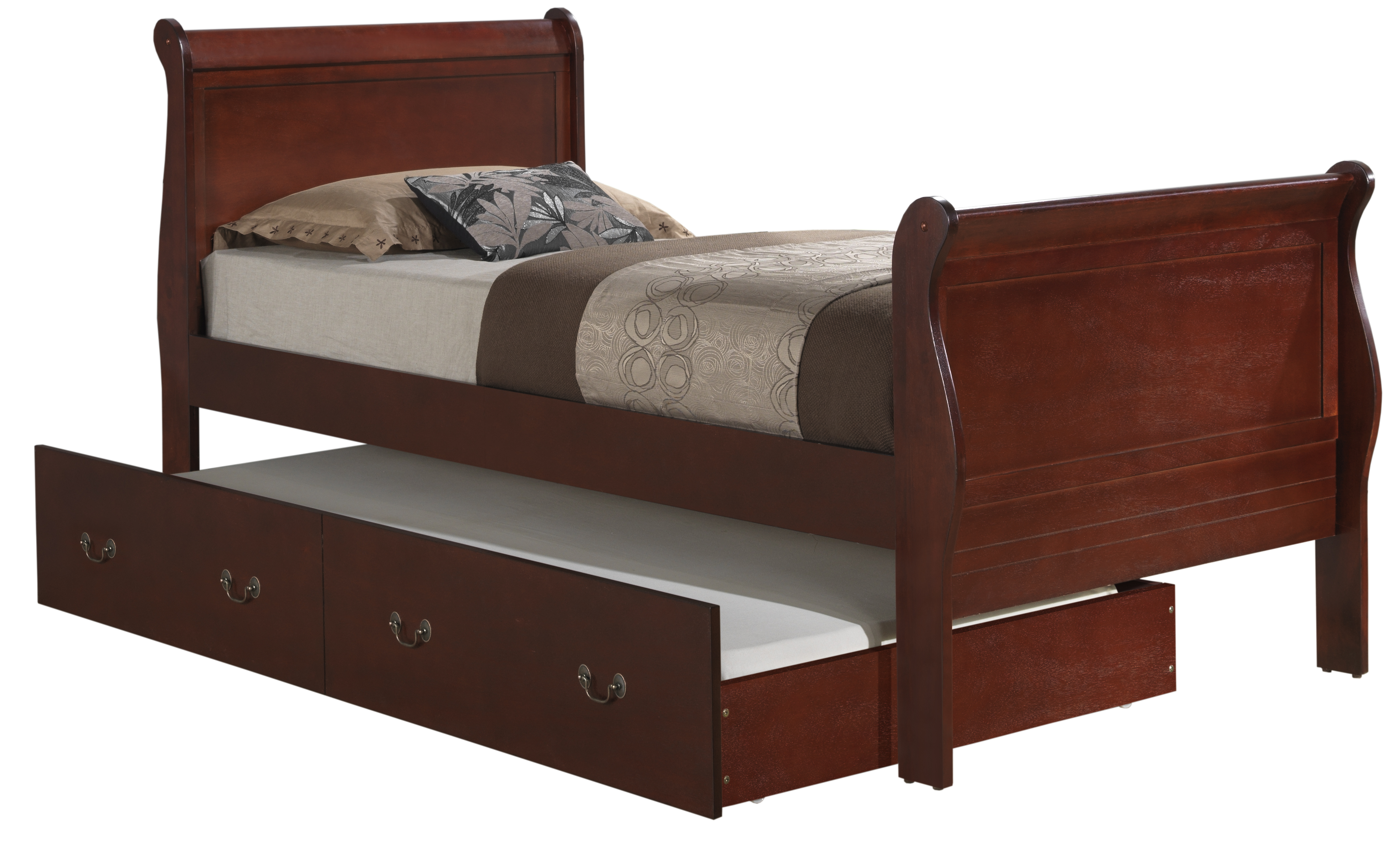 Glory Furniture Louis Phillipe Cherry Twin Trundle Bed