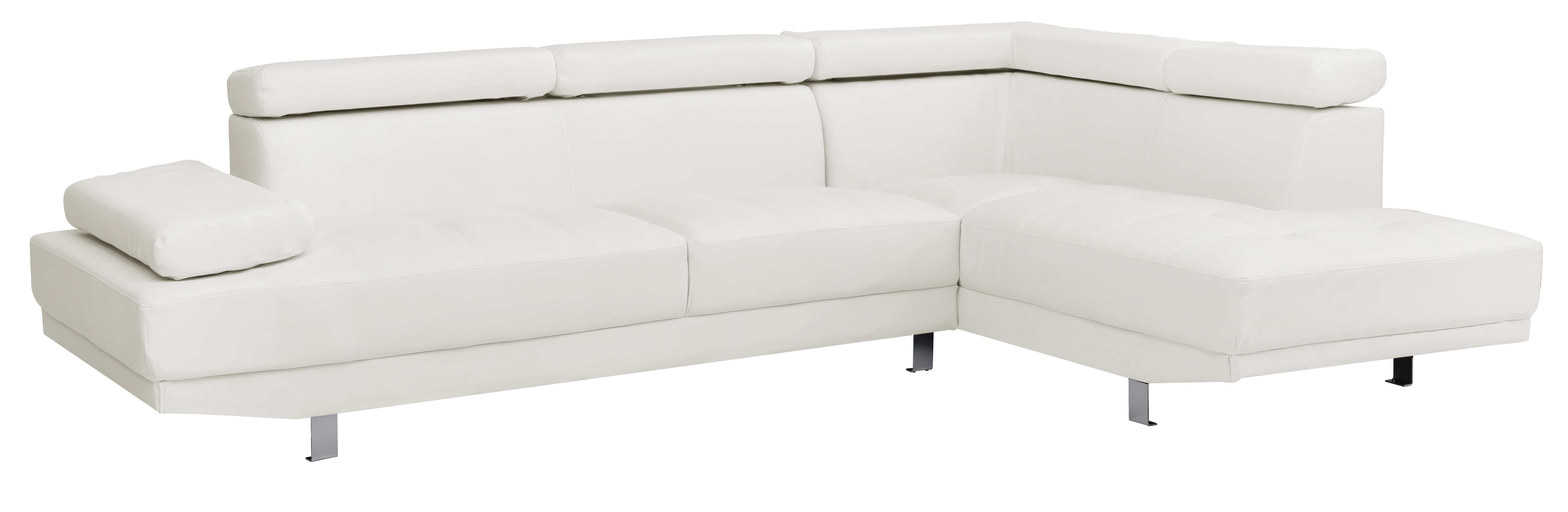 Glory Furniture Riveredge White Faux Leather Sectional