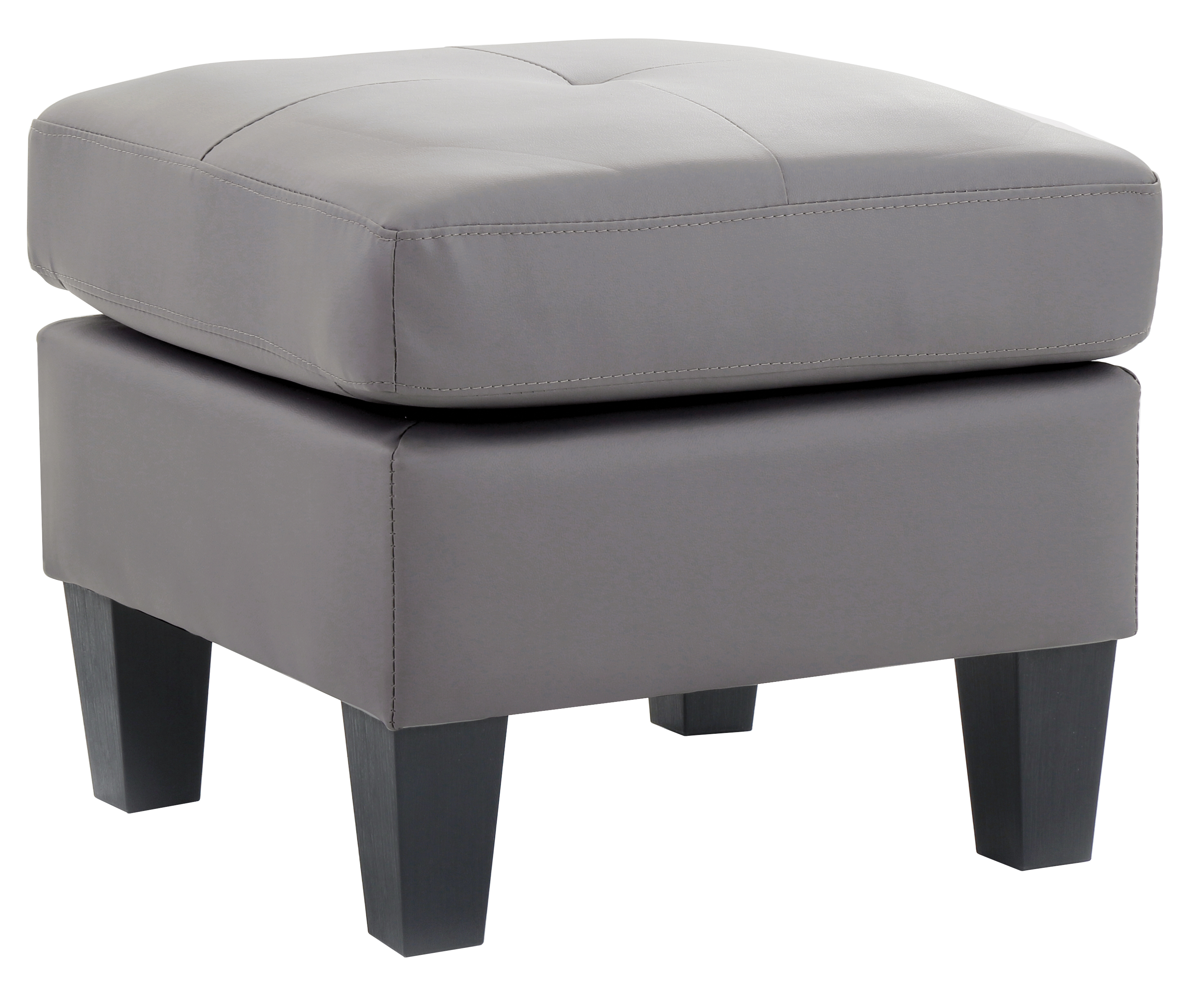 Elite Space Living Swansea Gray Faux Leather Ottoman