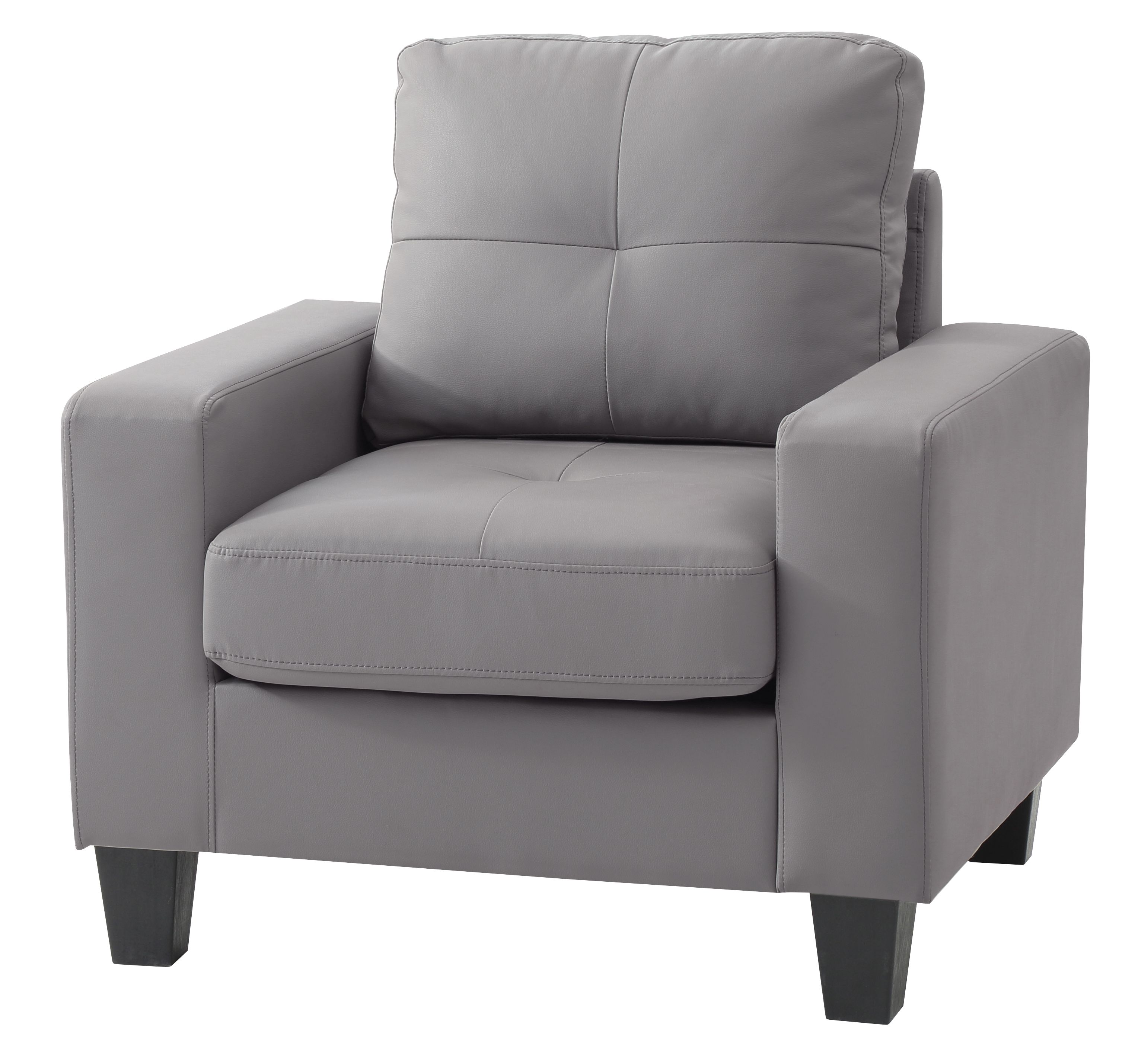 Elite Space Living Swansea Club Chair in Gray Faux Leather
