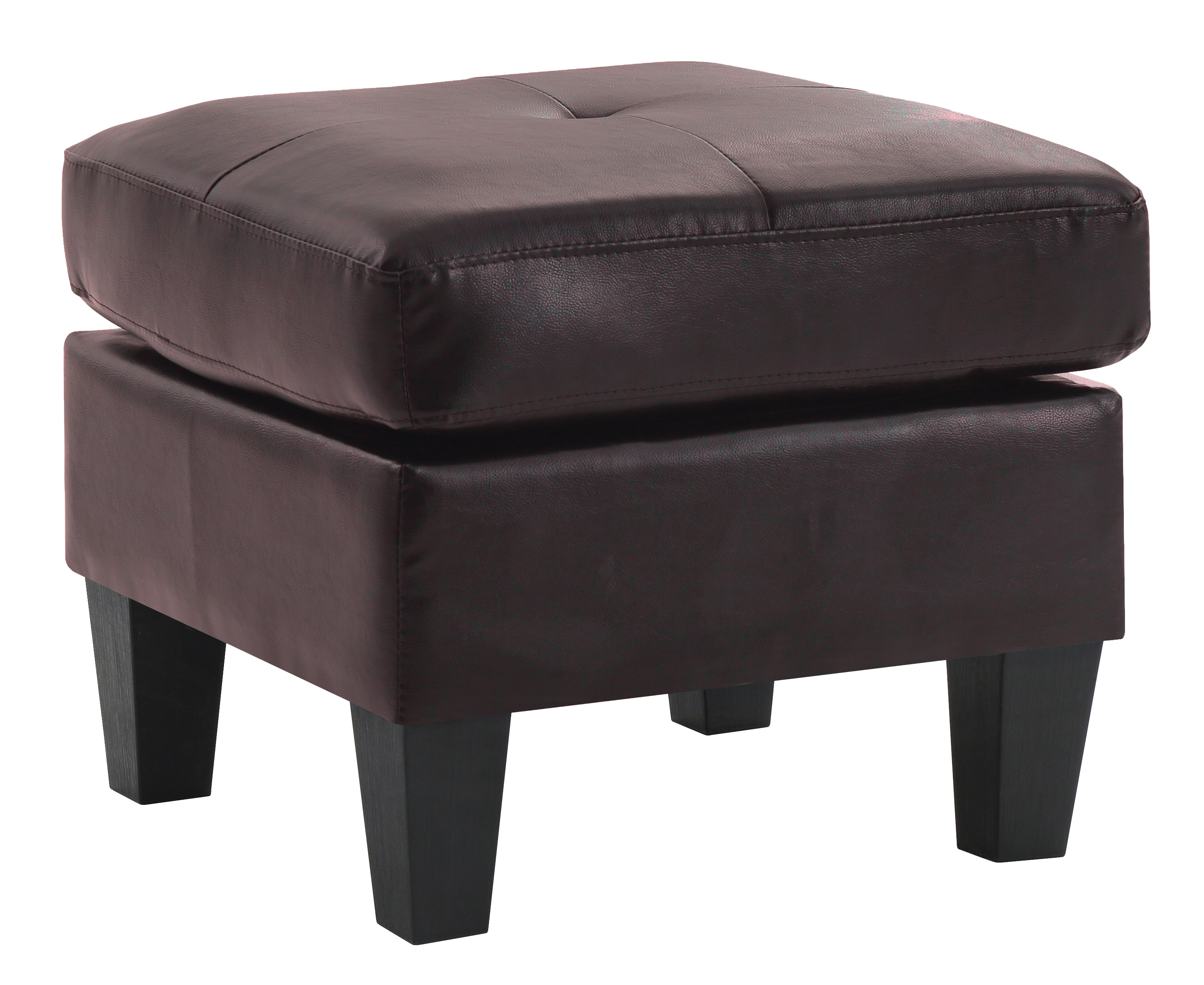 Elite Space Living Swansea Dark Brown Faux Leather Ottoman