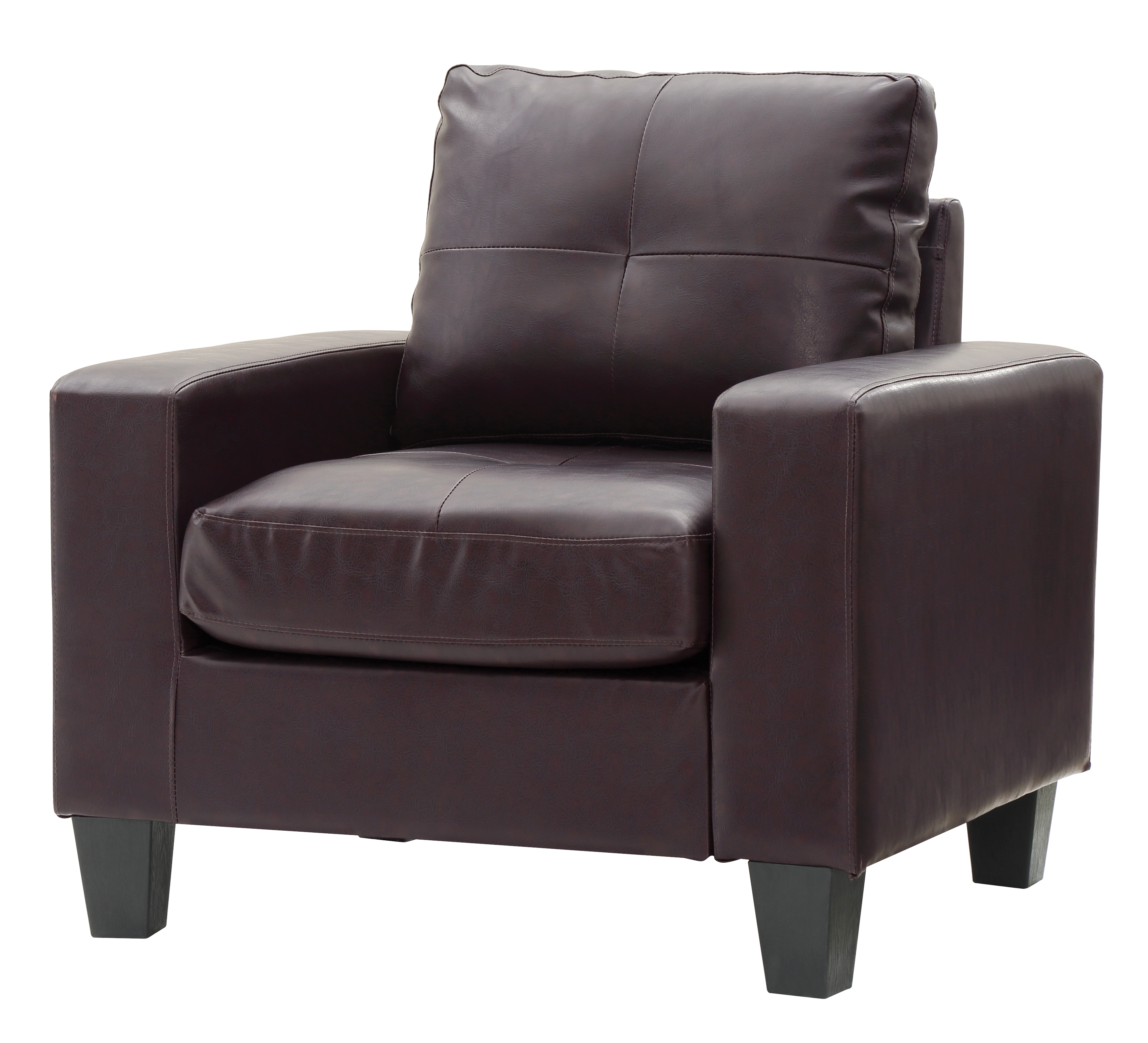 Elite Space Living Swansea Club Chair in Dark Brown Faux Leather