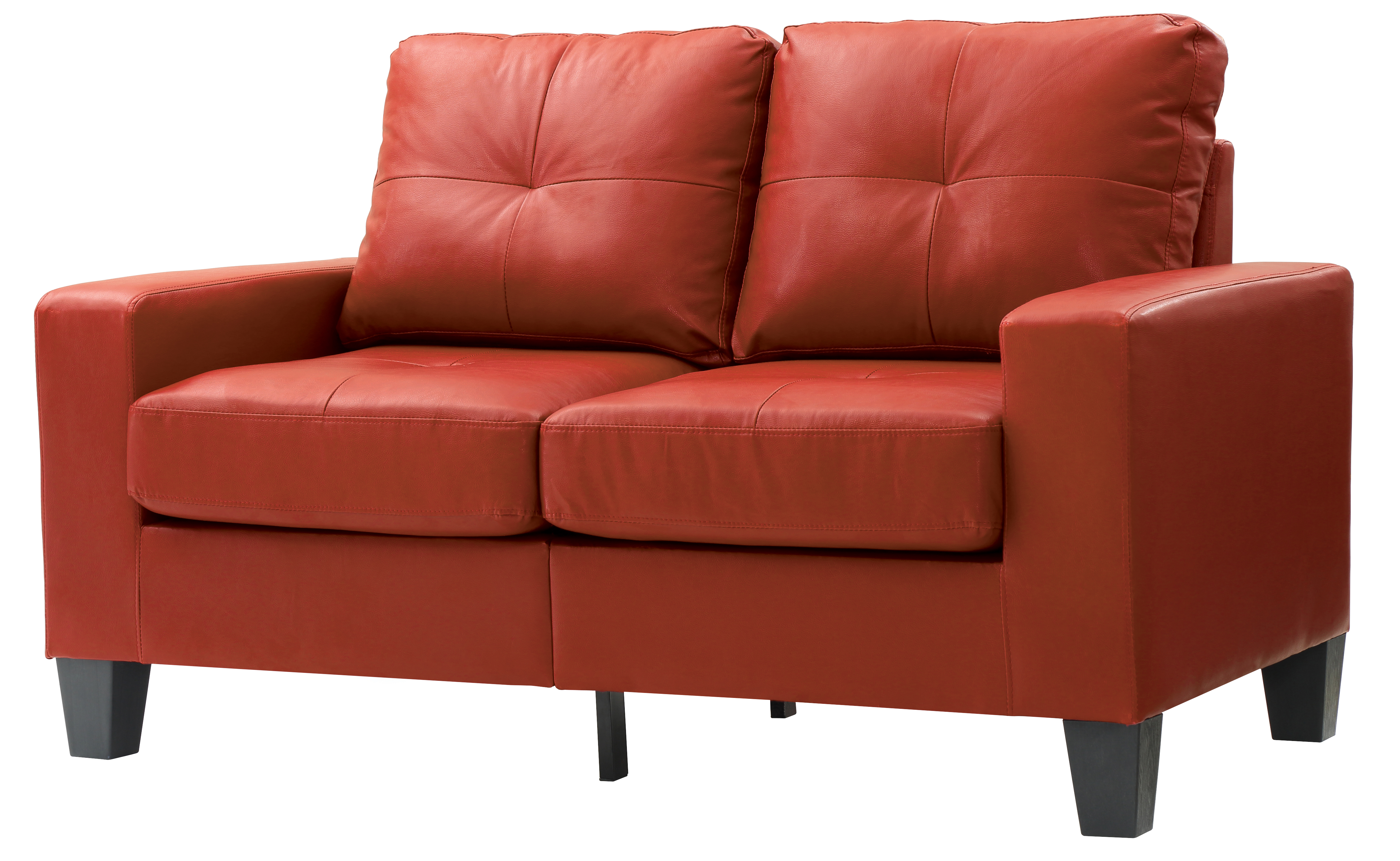 Elite Space Living Swansea Modular Loveseat in Red Faux Leather