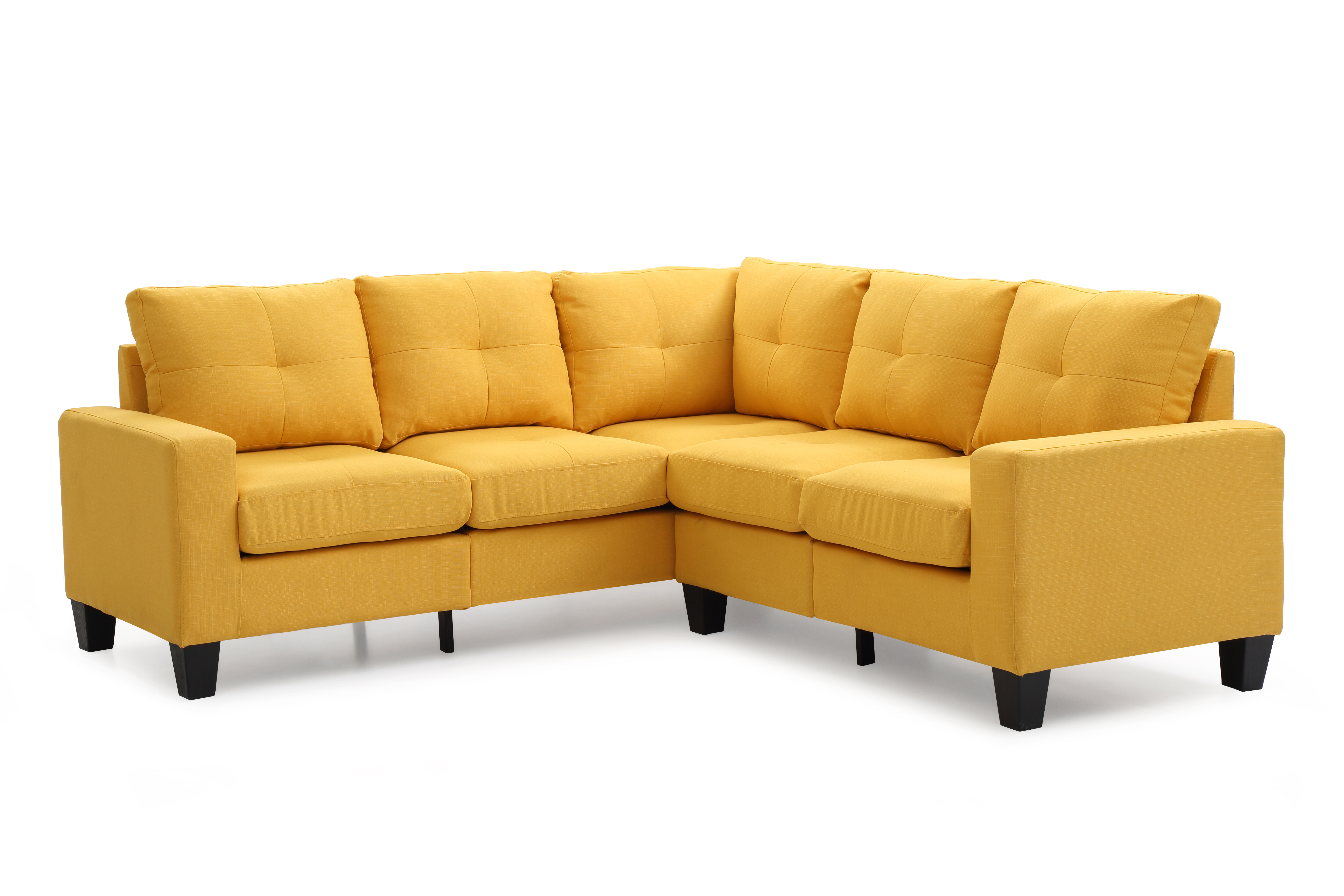 Glory Furniture Newbury Yellow Fabric Sectional