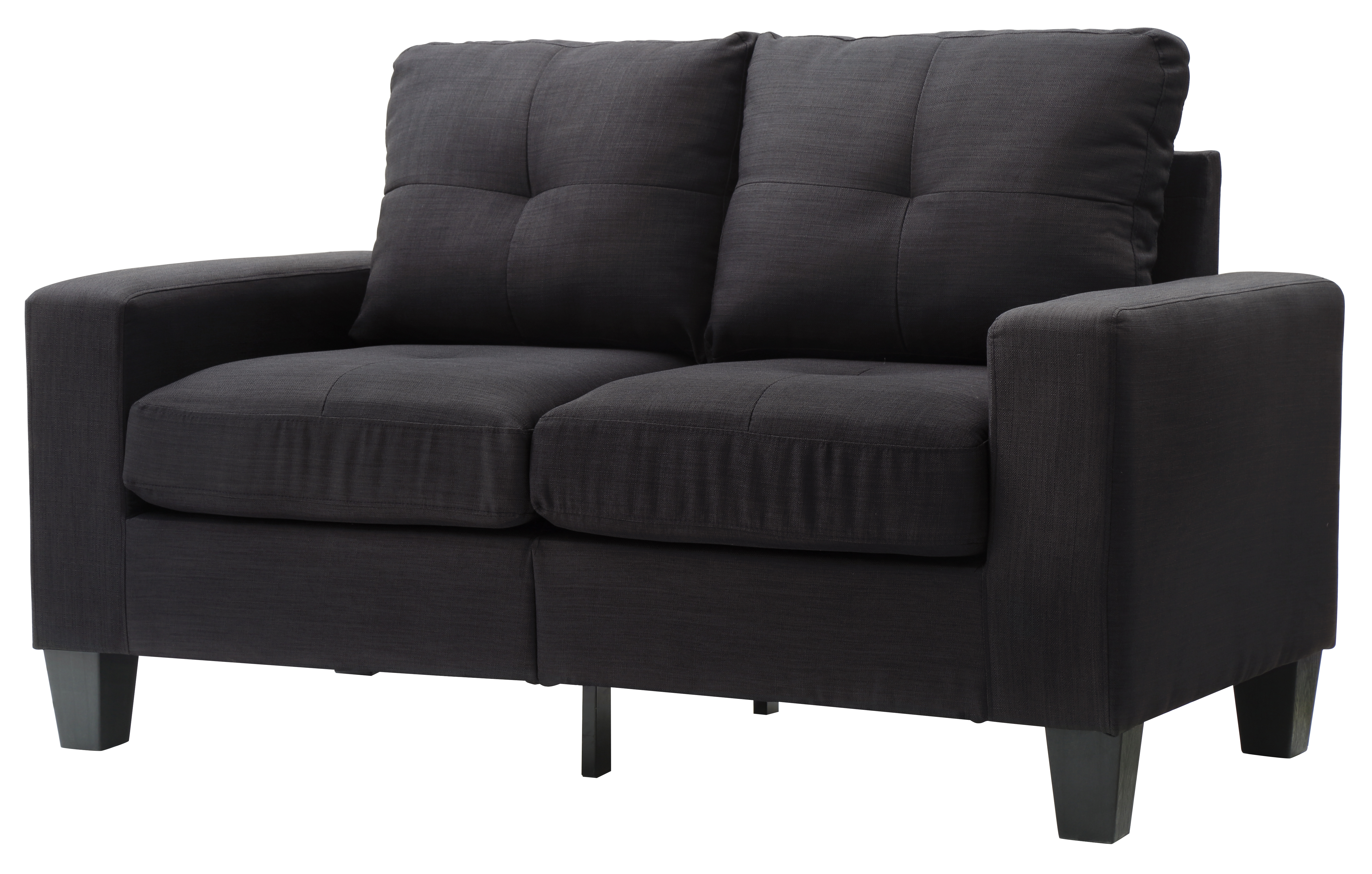 Elite Space Living Swansea Modular Black Fabric Loveseat