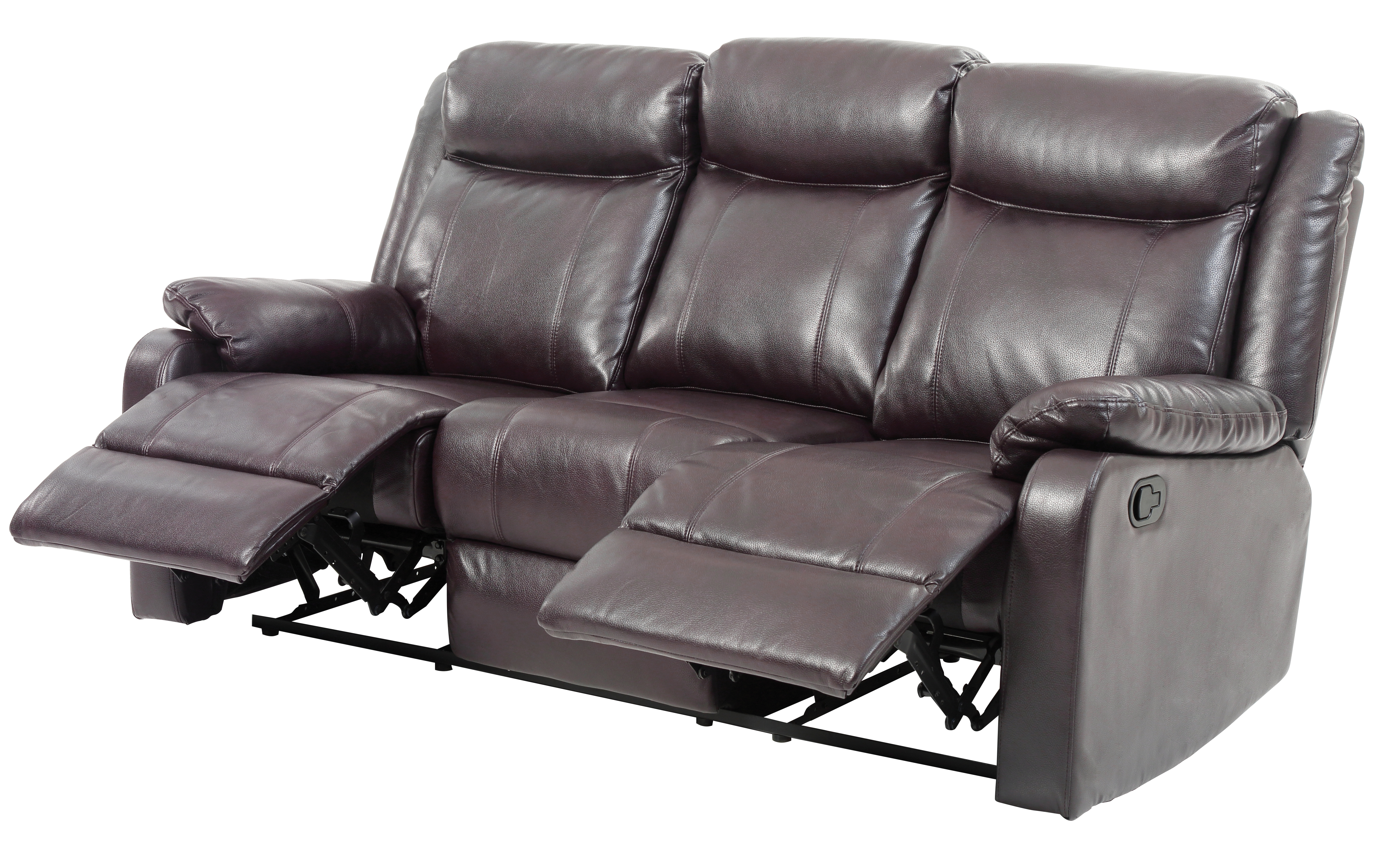 Elite Space Living Cairns Dark Brown Faux Leather Dual Reclining Sofa