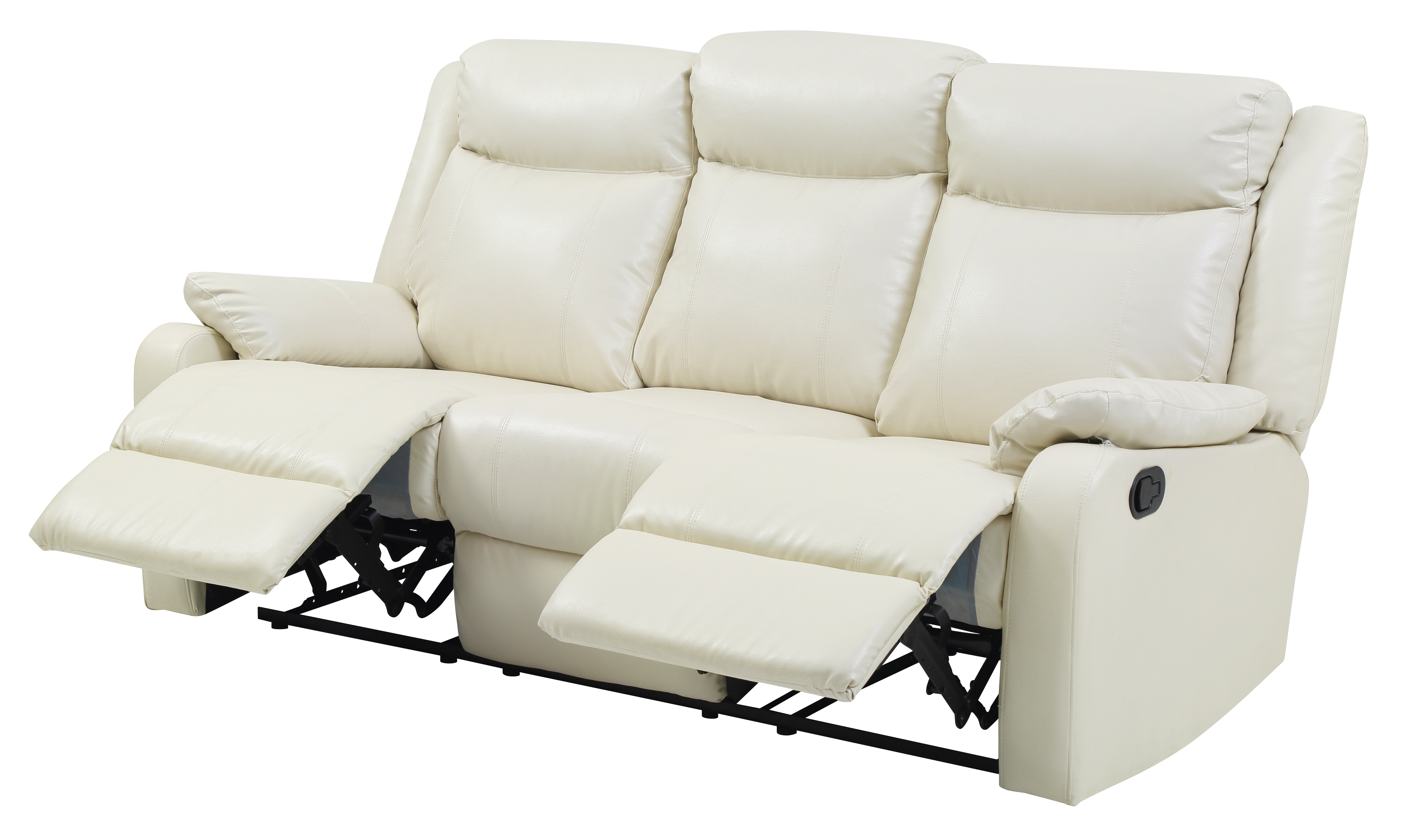Elite Space Living Cairns Pearl Faux Leather Dual Reclining Sofa