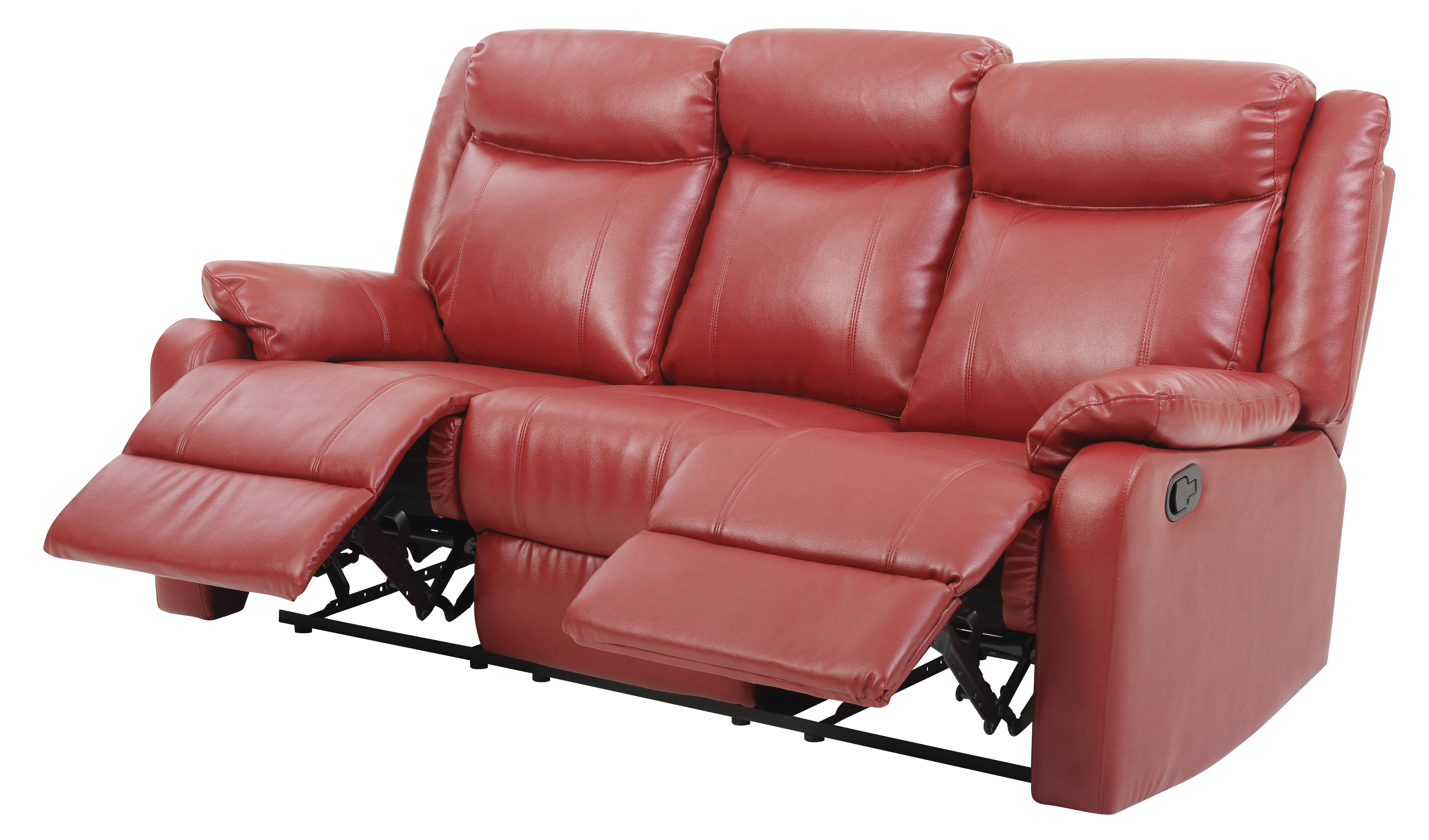 Elite Space Living Cairns Red Faux Leather Dual Reclining Sofa