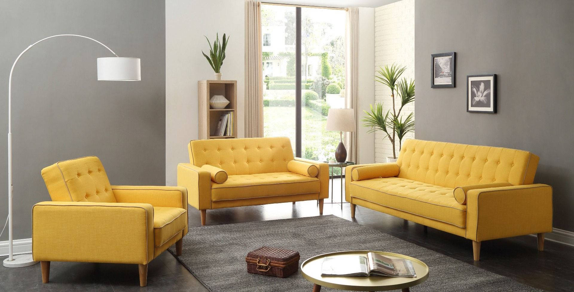 Elite Space Living Botkyrka Yellow 3pc Living Room Set