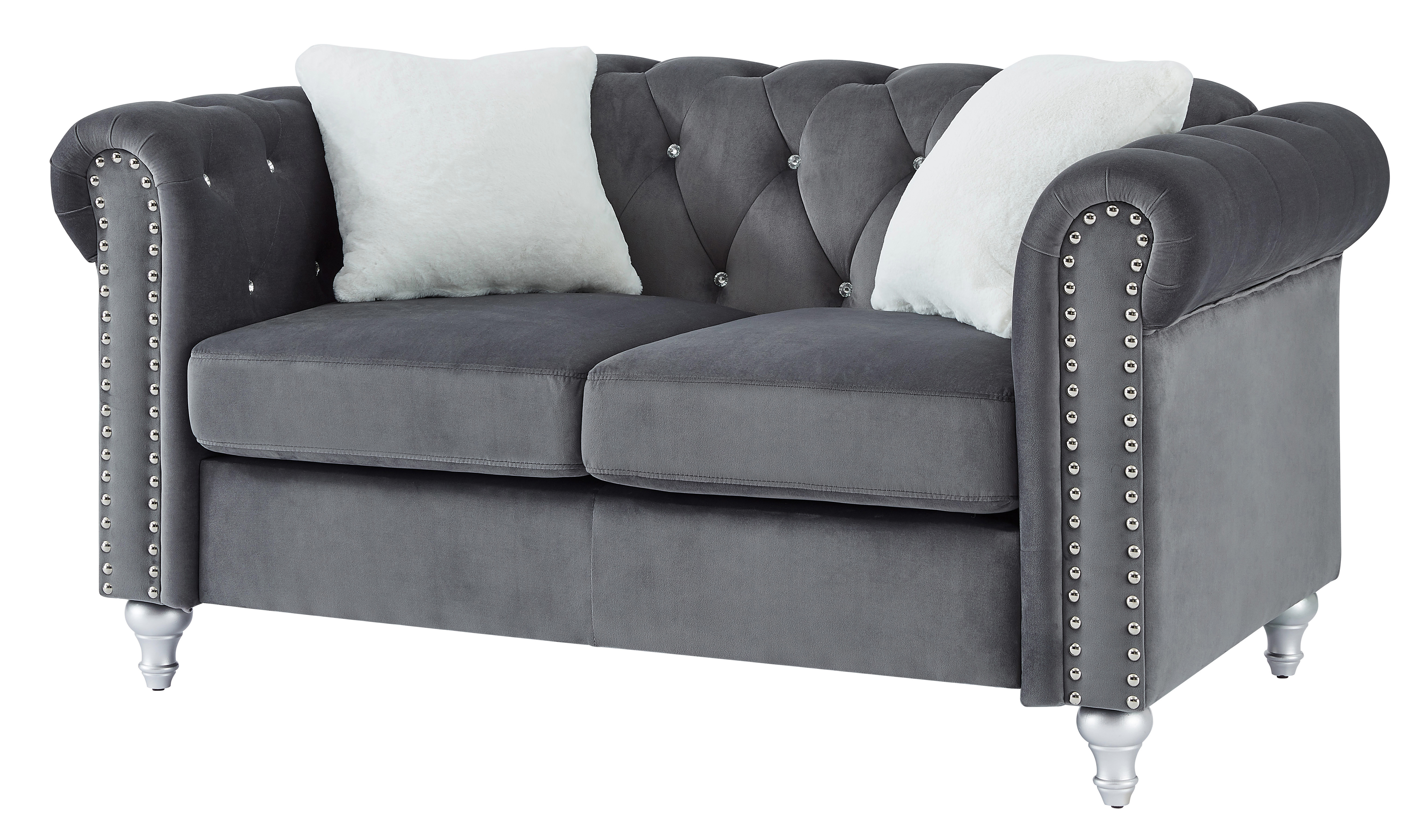 Glory Furniture Raisa Gray Velvet Loveseat GLRY-G860A-L