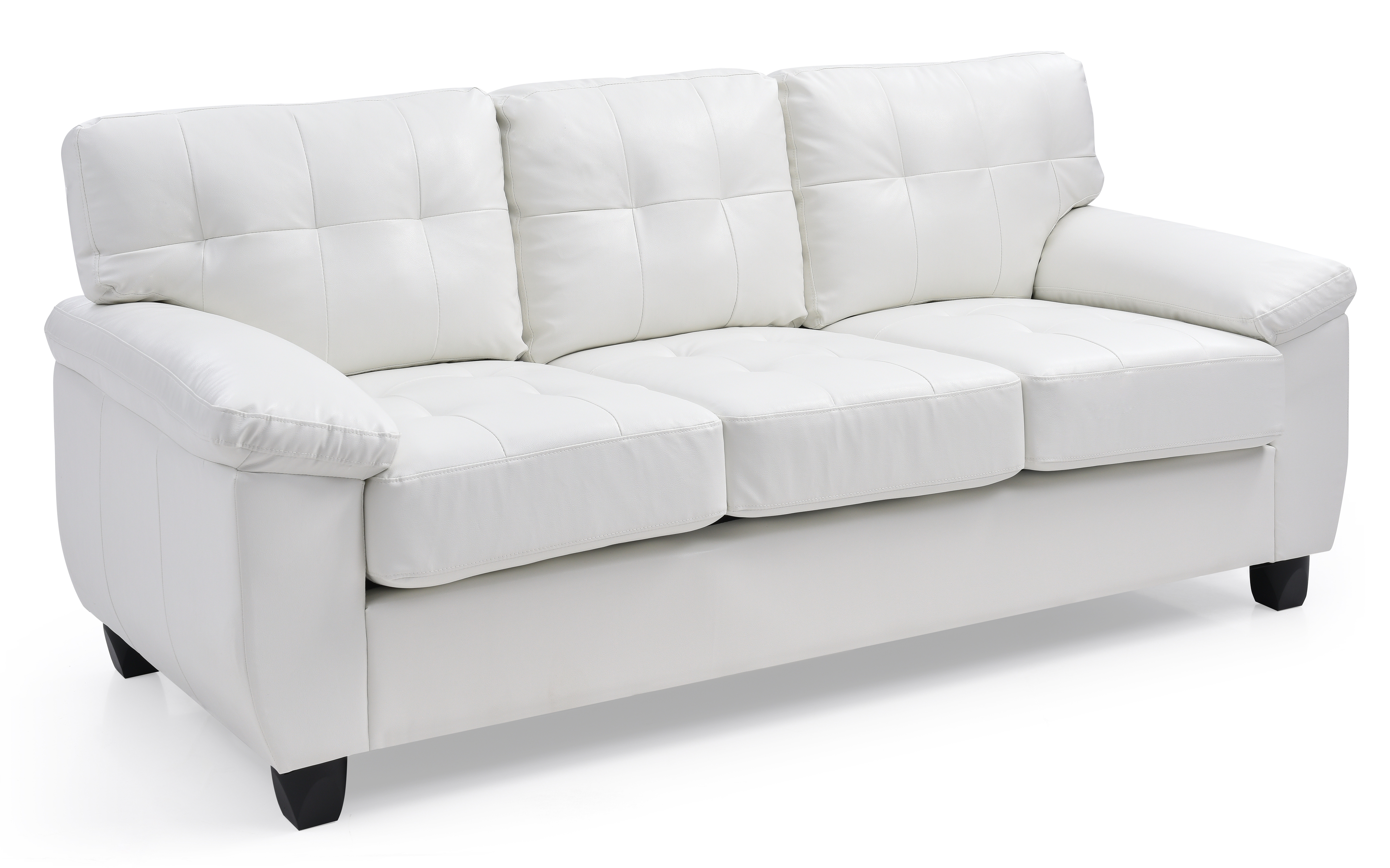 Glory Furniture Gallant White Faux Leather Sofa