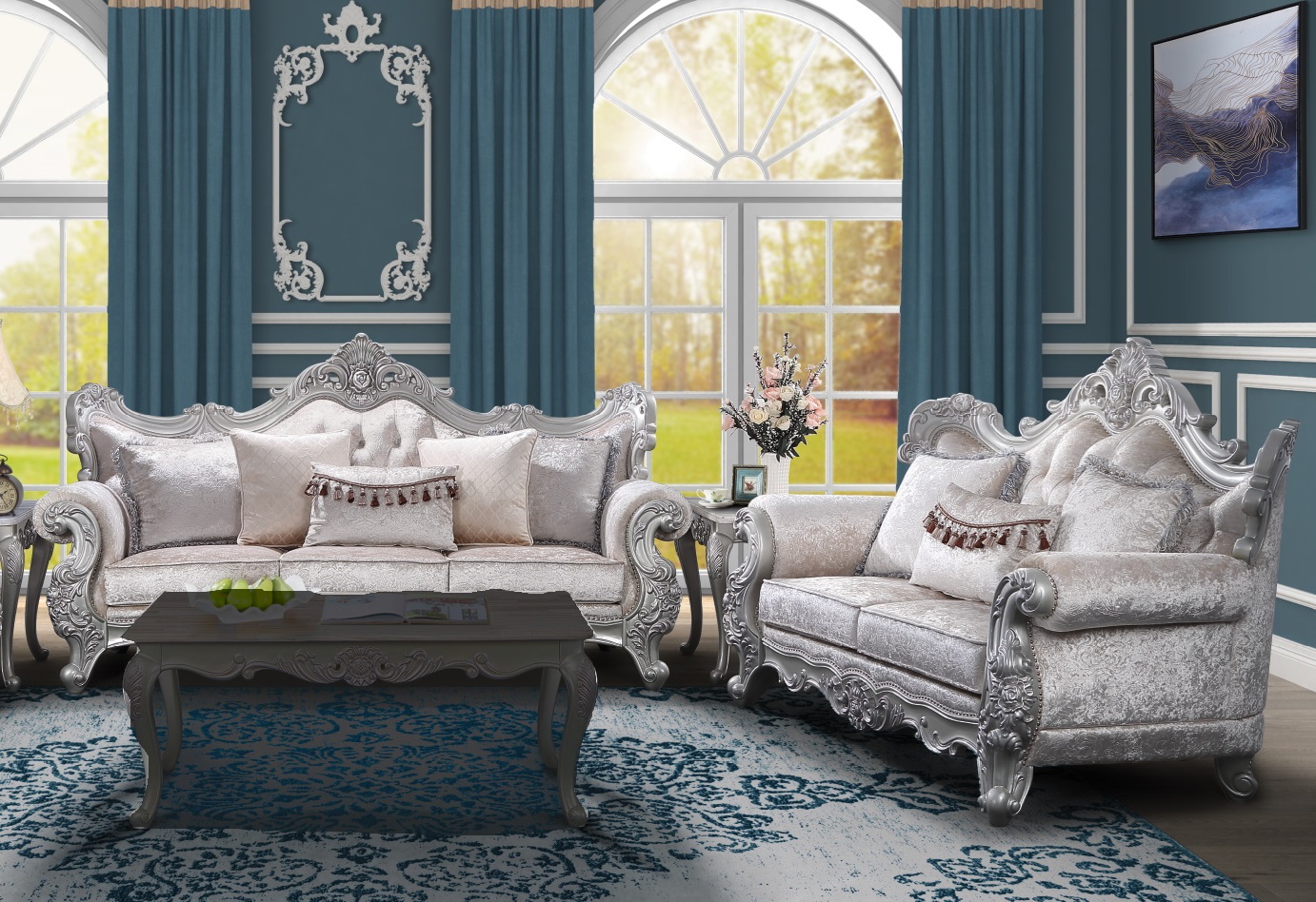Galaxy Home Melrose Champagne 2pc Living Room Set
