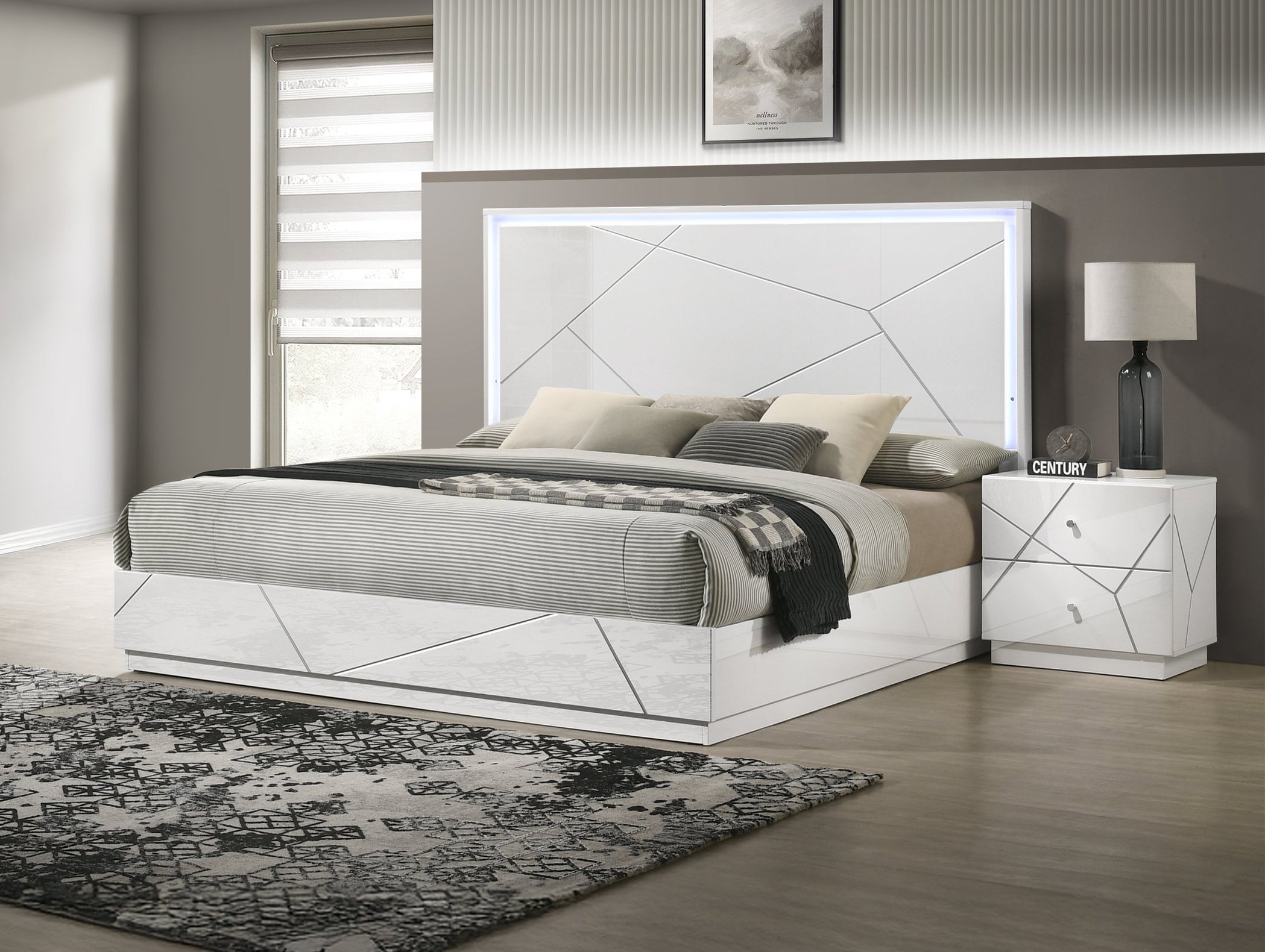 Galaxy Home Manhattan White 2pc Queen Bedroom Set