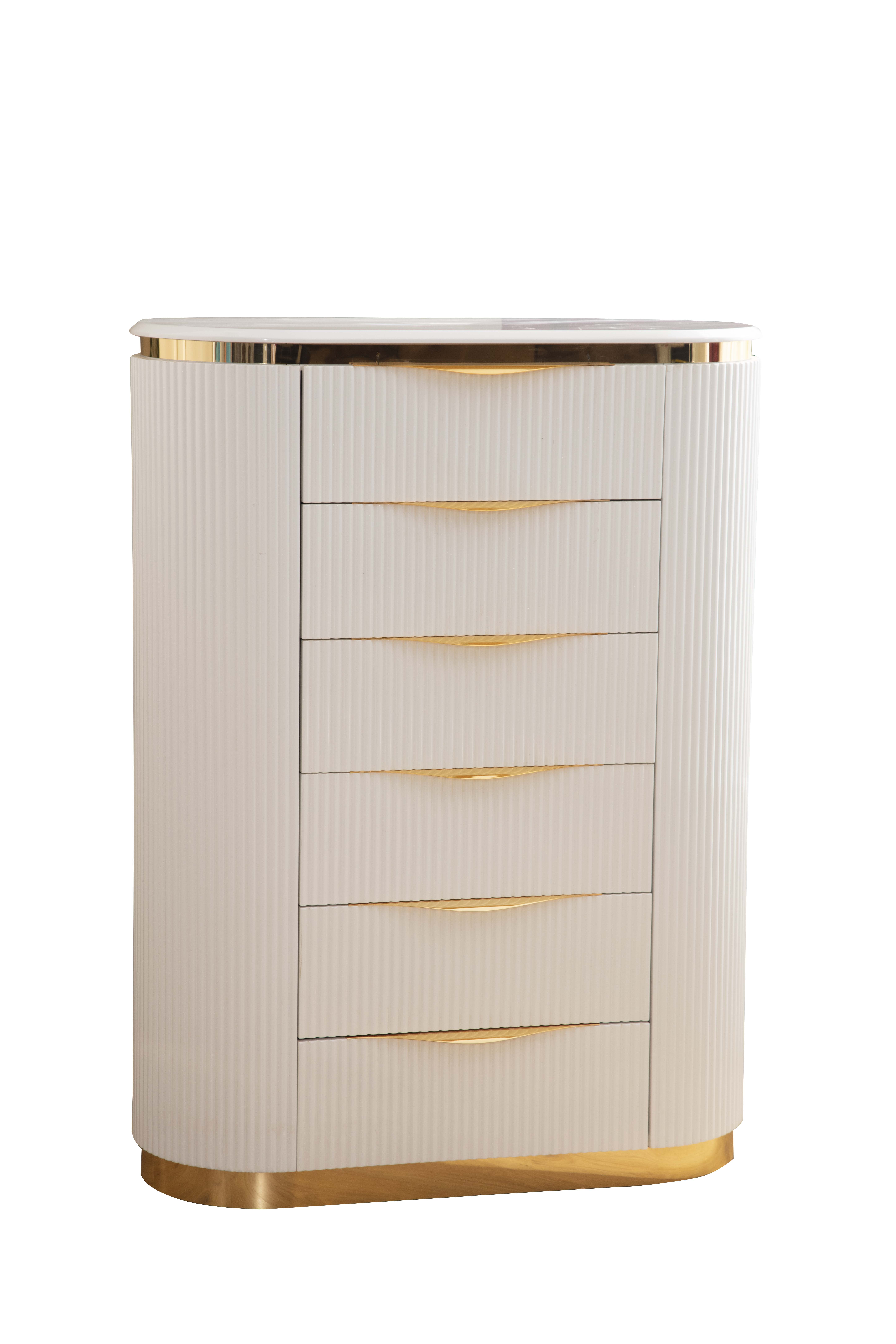 Galaxy Home Laura White Gold Chest
