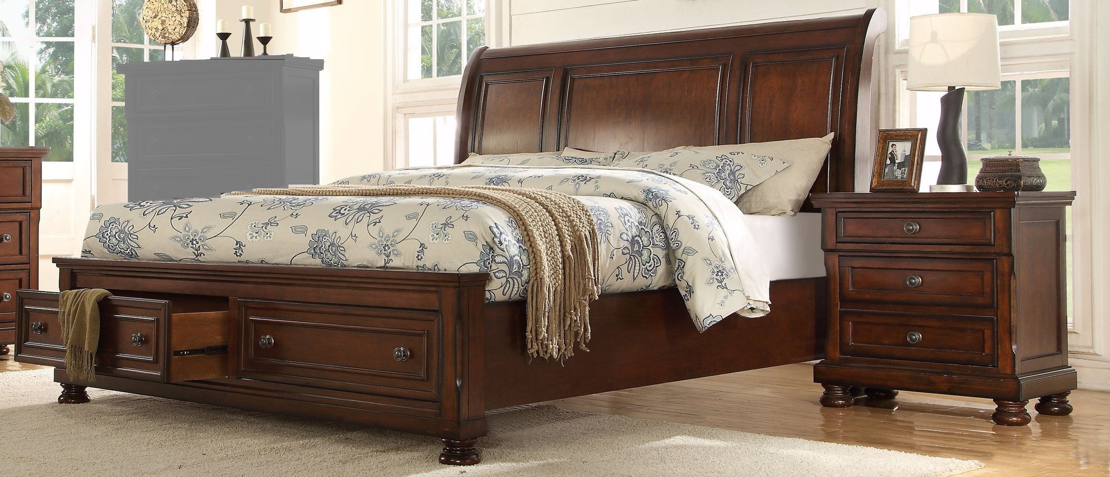 Galaxy Home Baltimore Dark Walnut 2pc Queen Bedroom Set