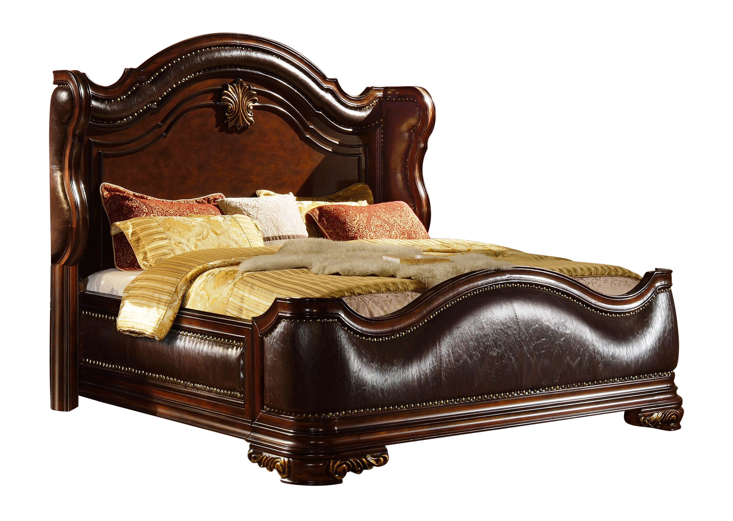 Galaxy Home Bella Dark Walnut King Panel Bed