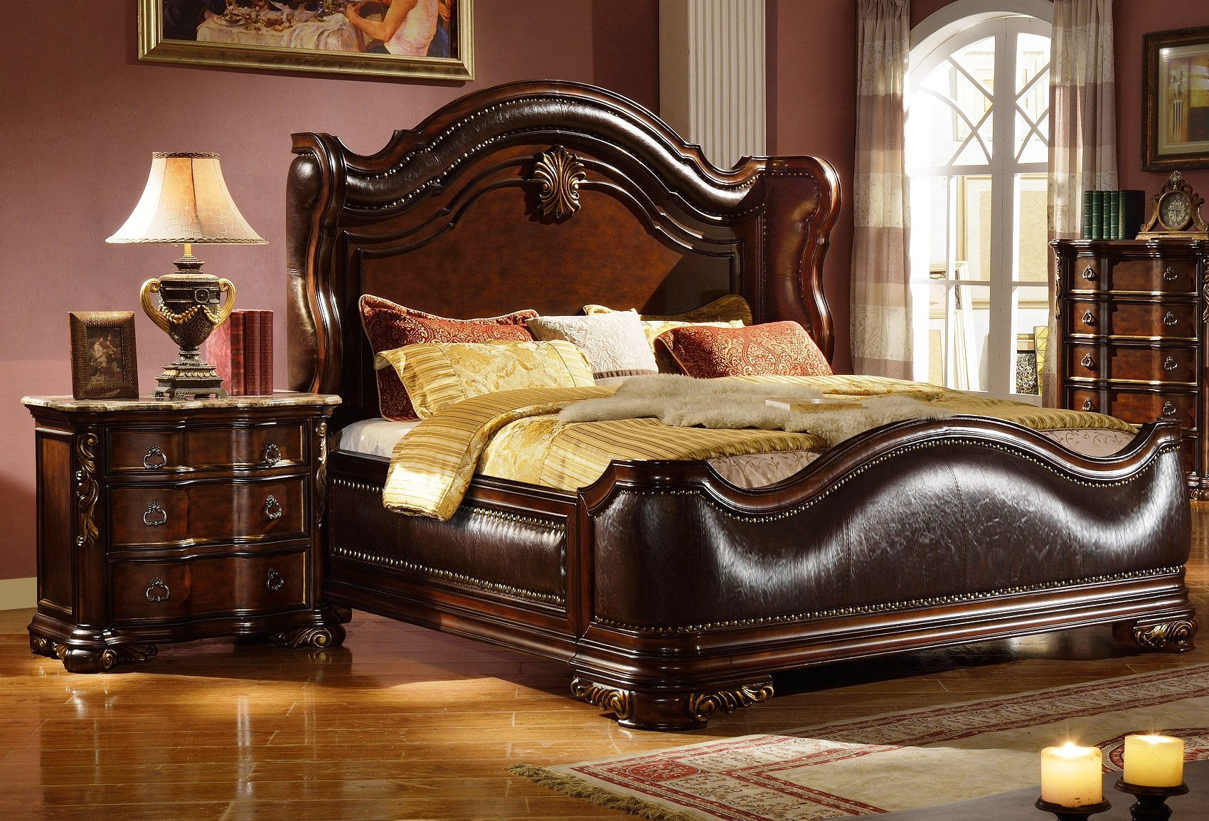 Galaxy Home Bella Dark Walnut 2pc Bedroom Set with King Bed
