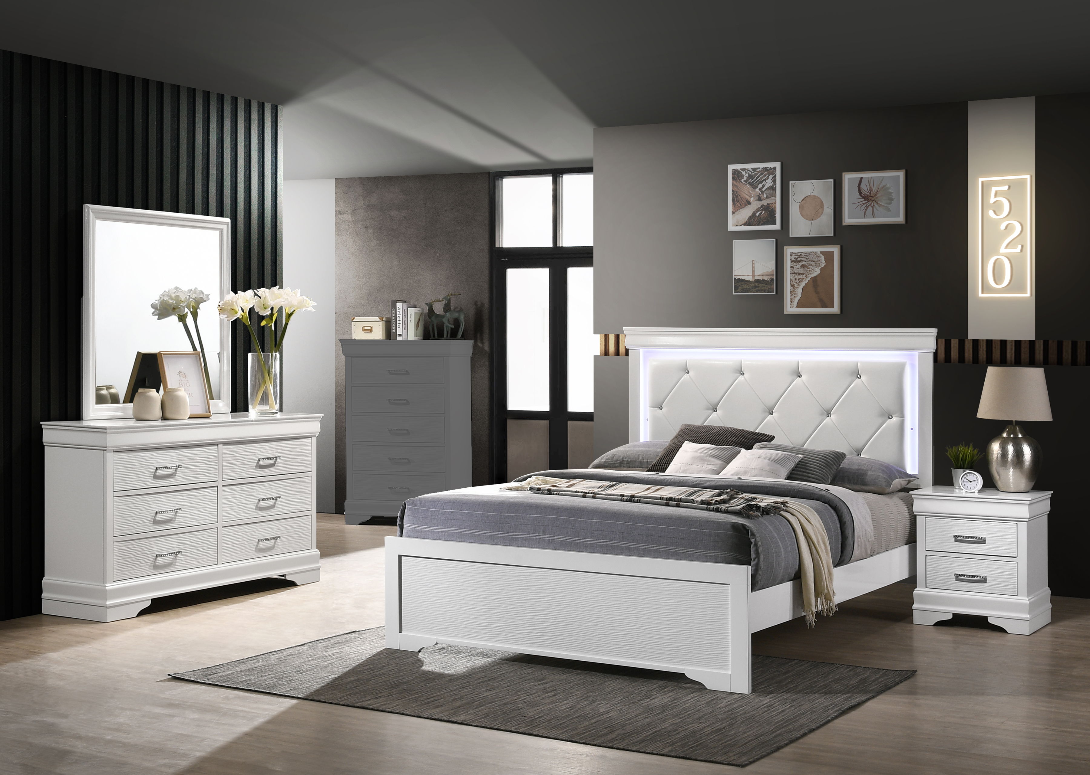 Galaxy Home Brooklyn White 4pc Kids Bedroom Set with Twin Bed