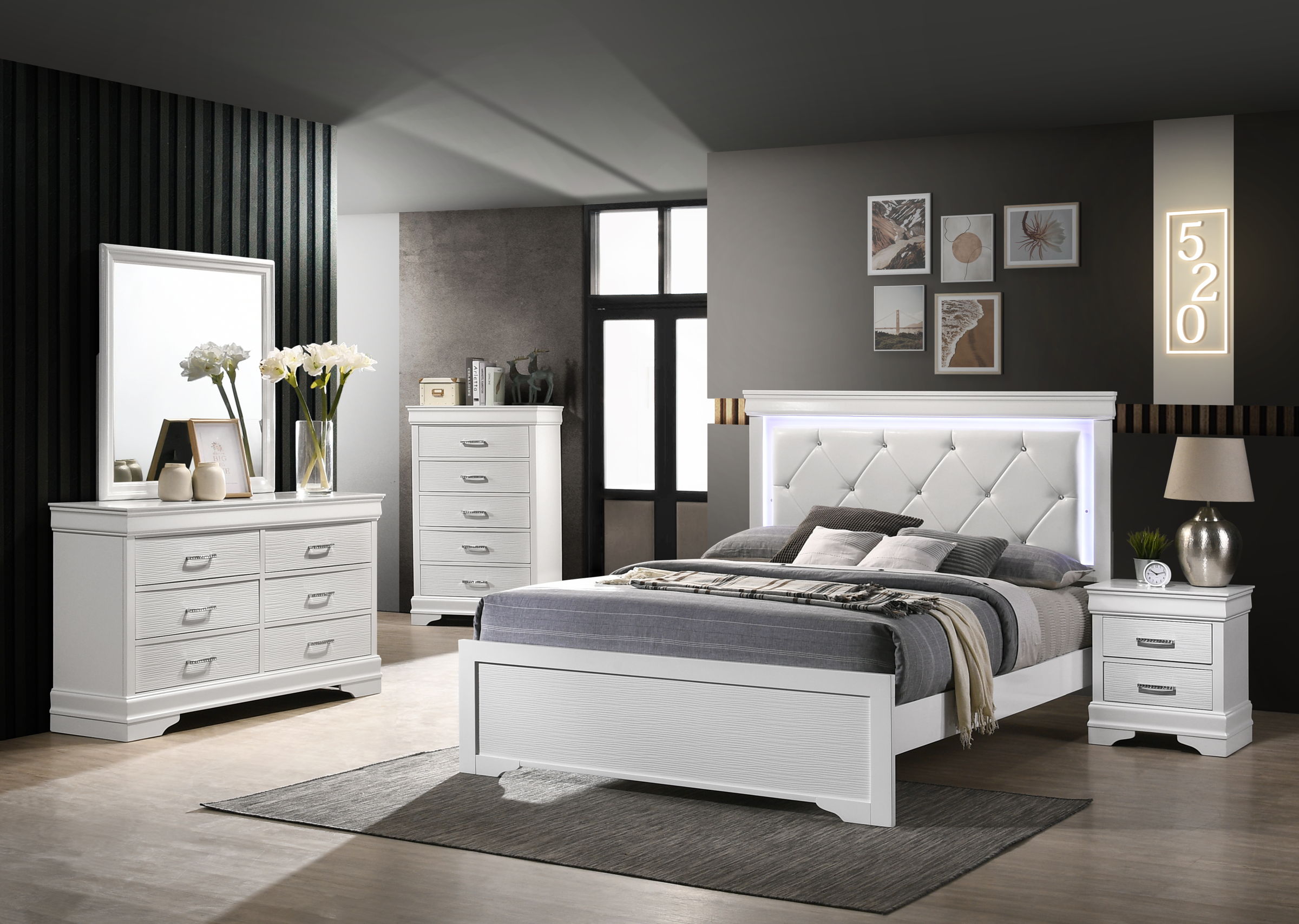 Galaxy Home Brooklyn White 5pc Kids Bedroom Set with Full Bed