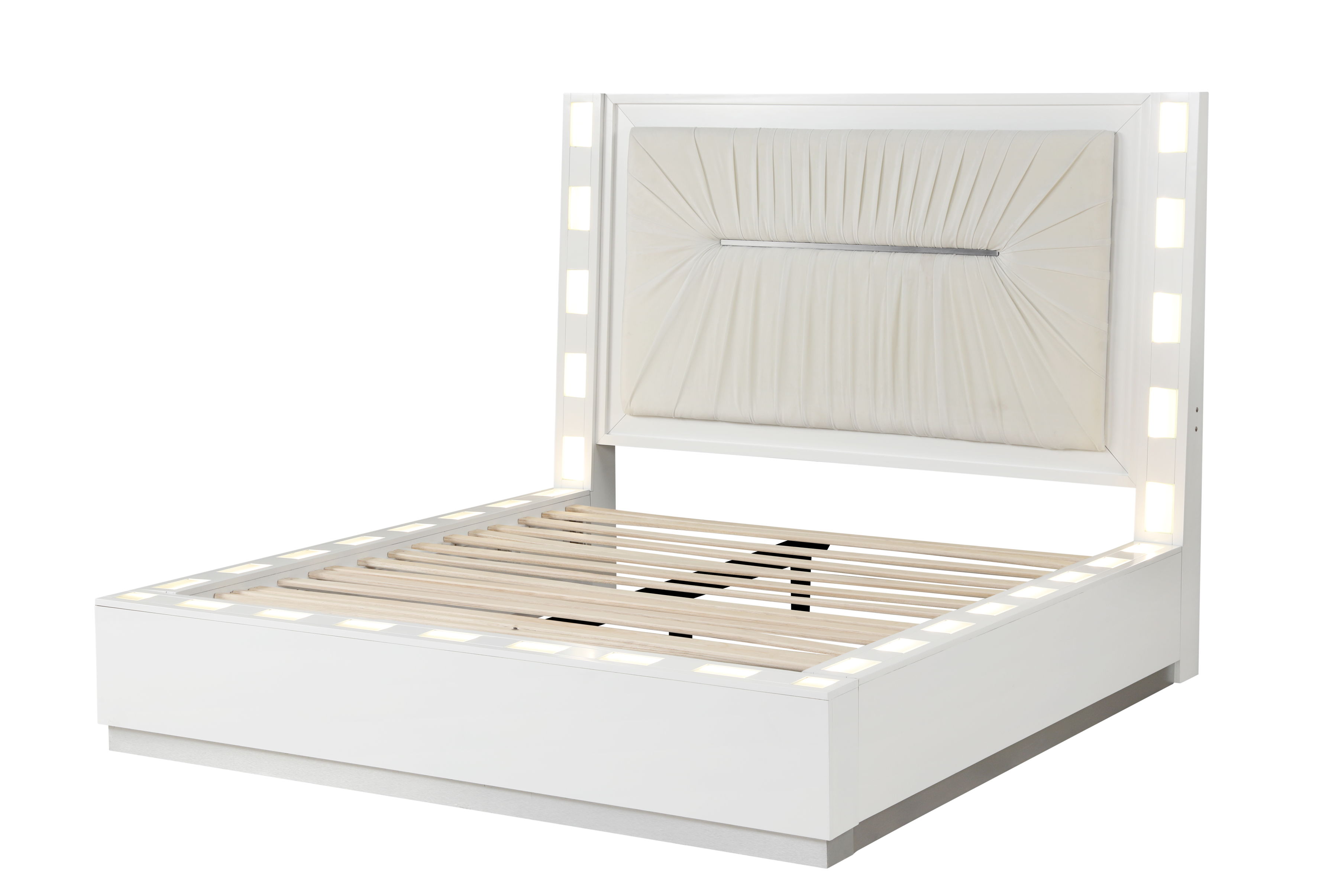 Galaxy Home Coco Milky White Queen Platform Bed