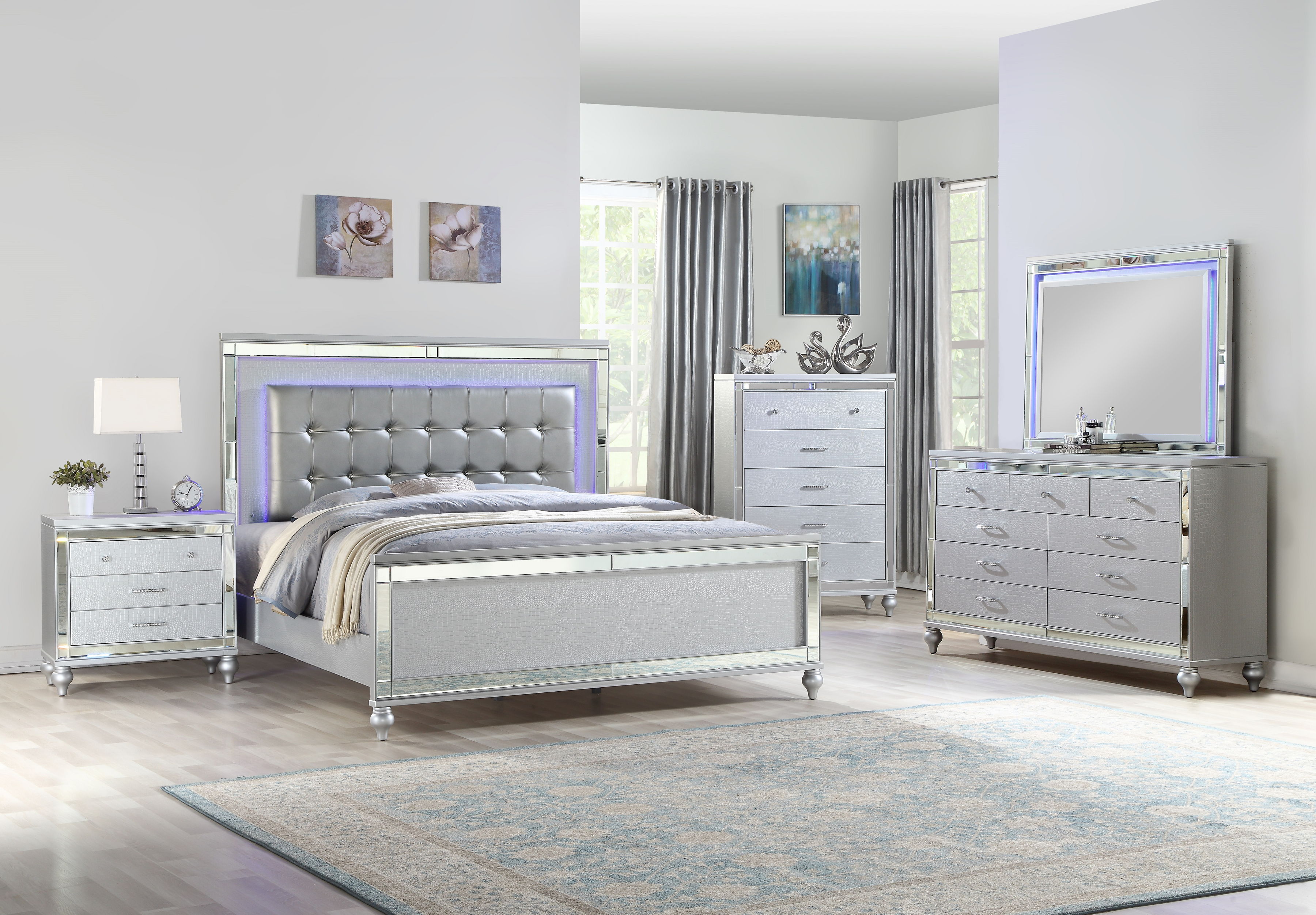 Galaxy Home Sterling Silver 5pc Kids Bedroom Set with Full Bed