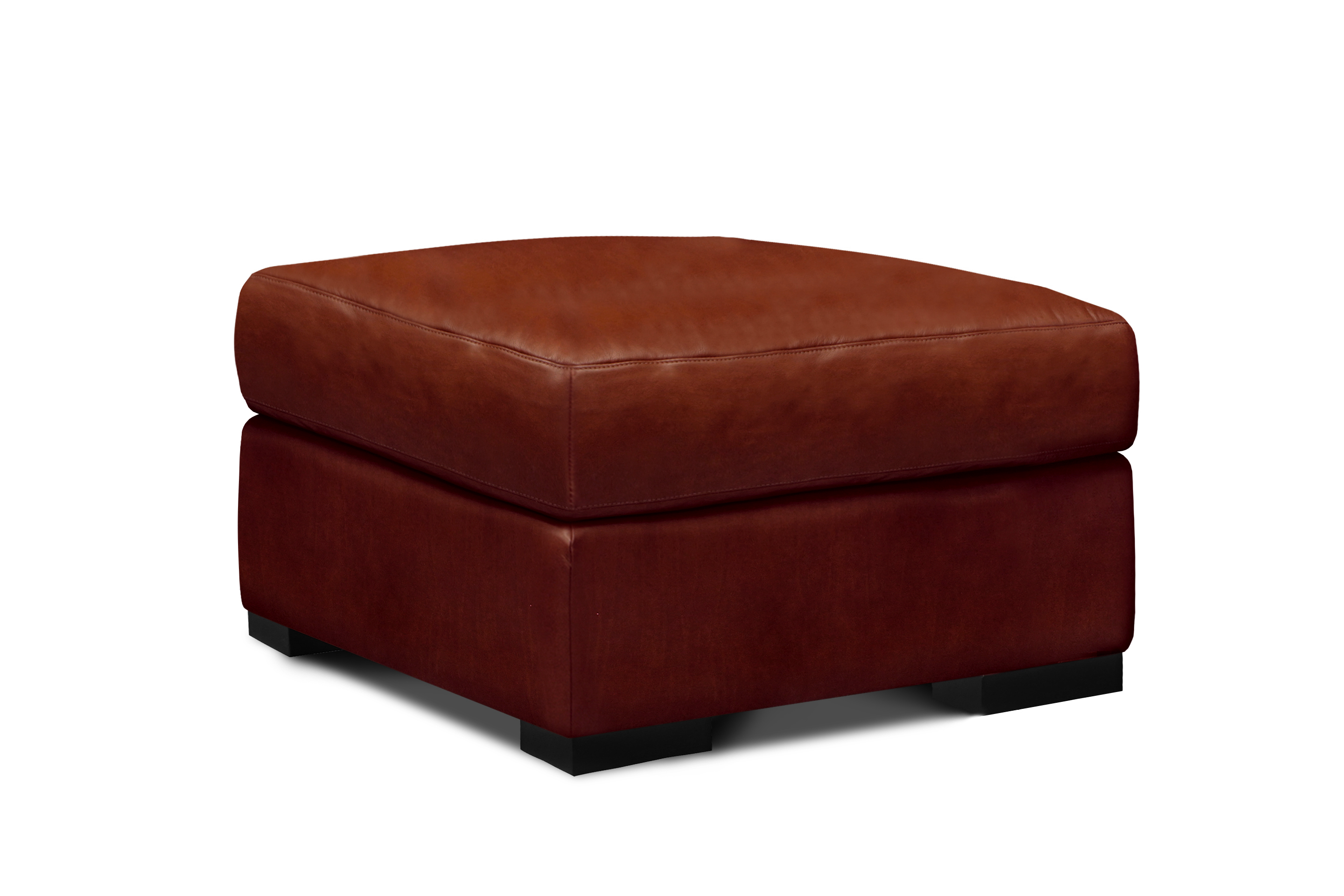 GTR Santiago Russet Brown Leather Ottoman
