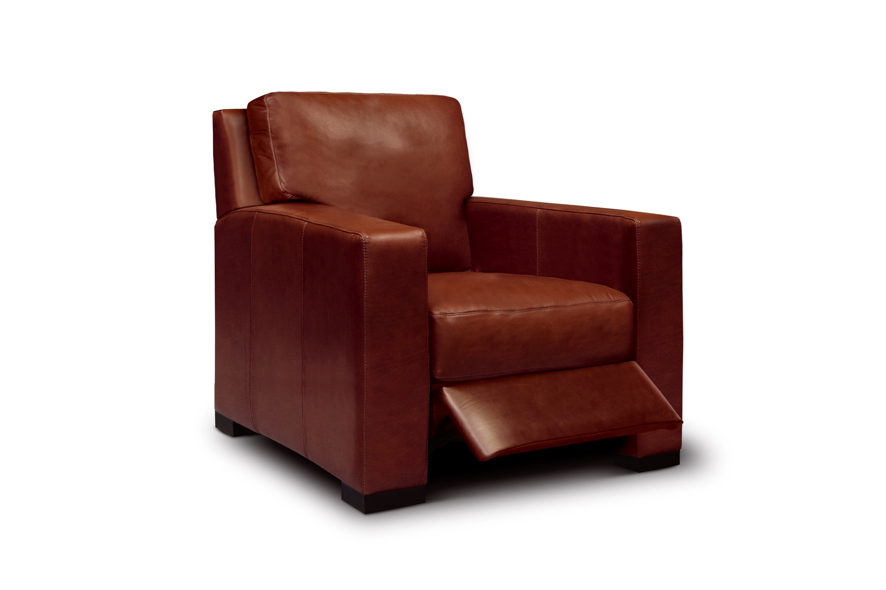 GTR Santiago Russet Brown Leather Manual Push Back Recliner