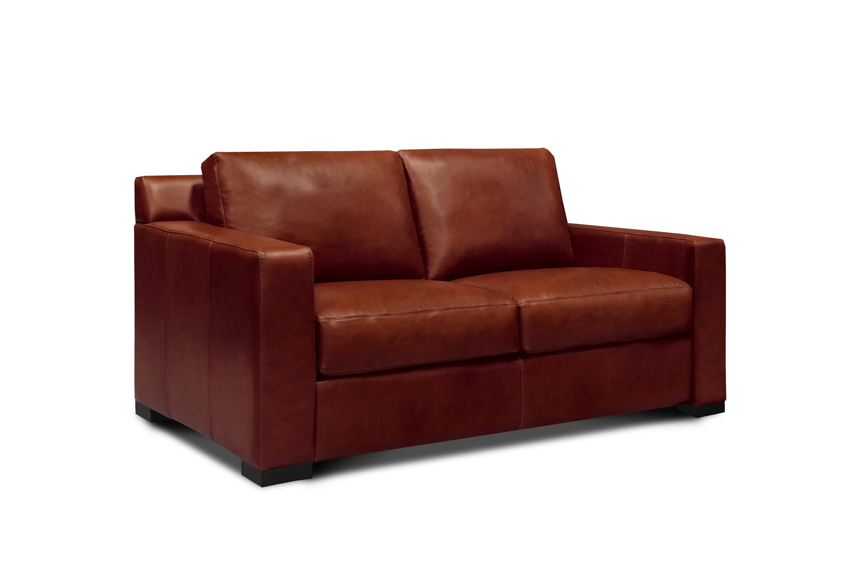 GTR Santiago Russet Brown Leather Loveseat