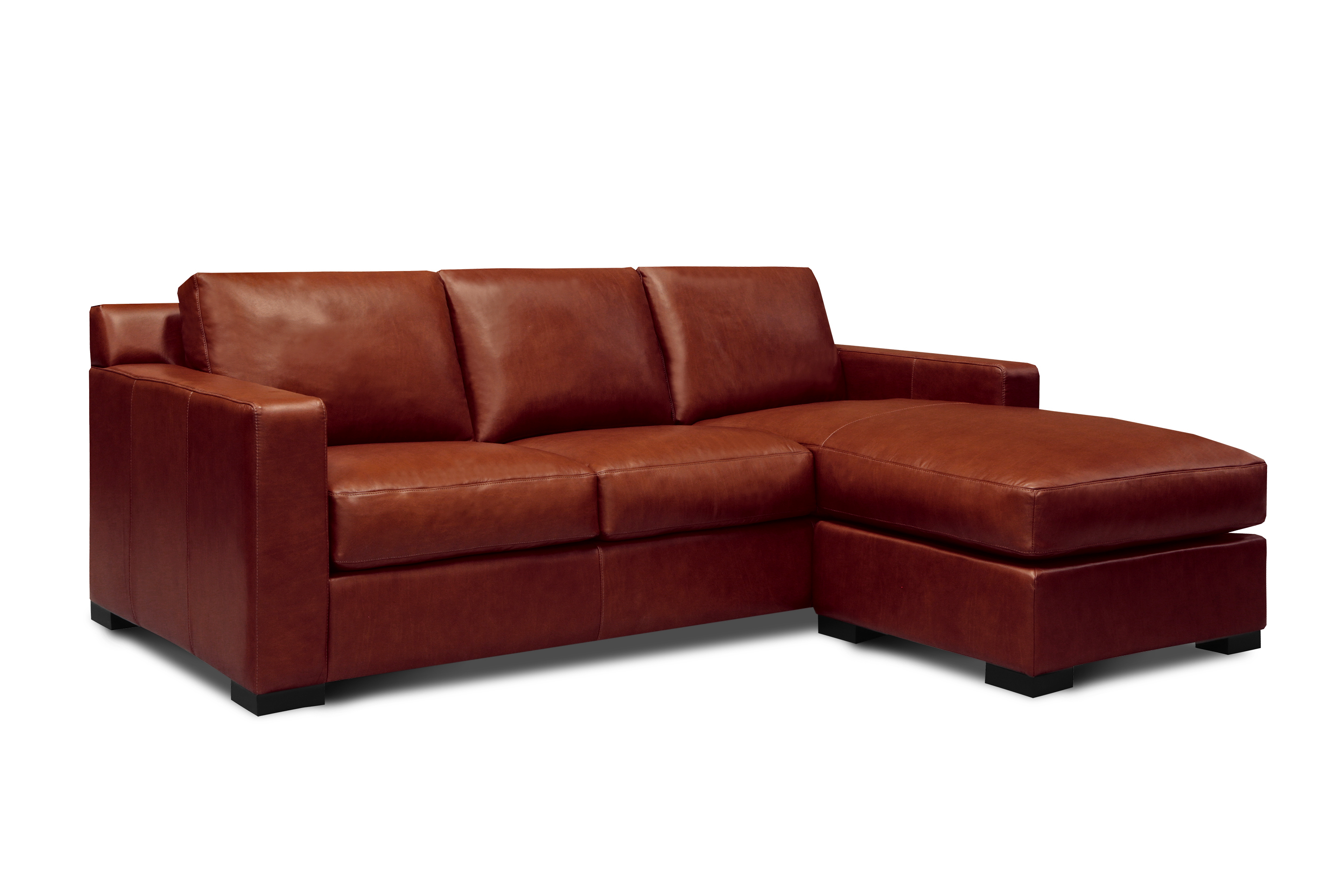 GTR Santiago Russet Brown Leather Sectional