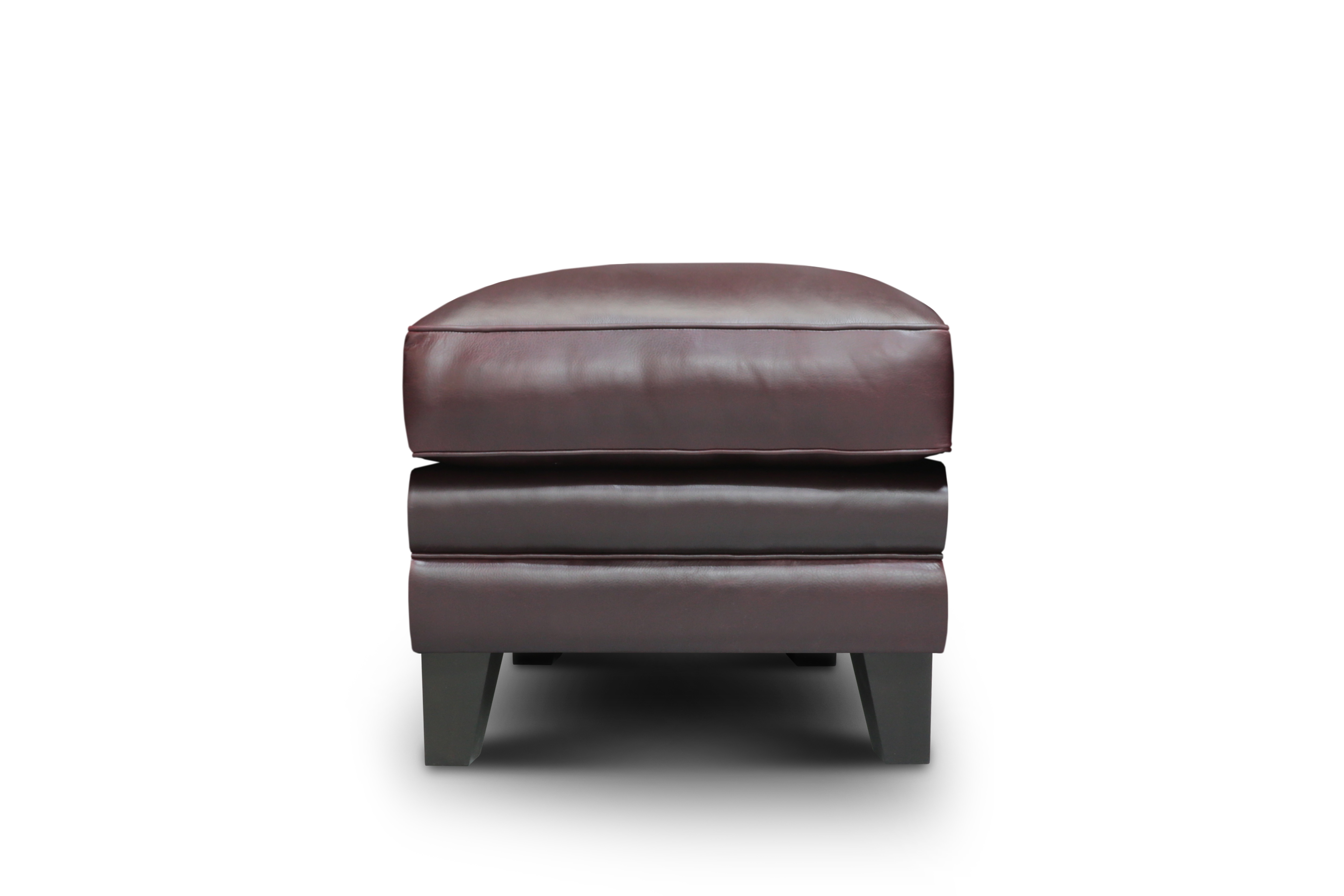 GTR Adriana Burgundy Leather Ottoman Footstool
