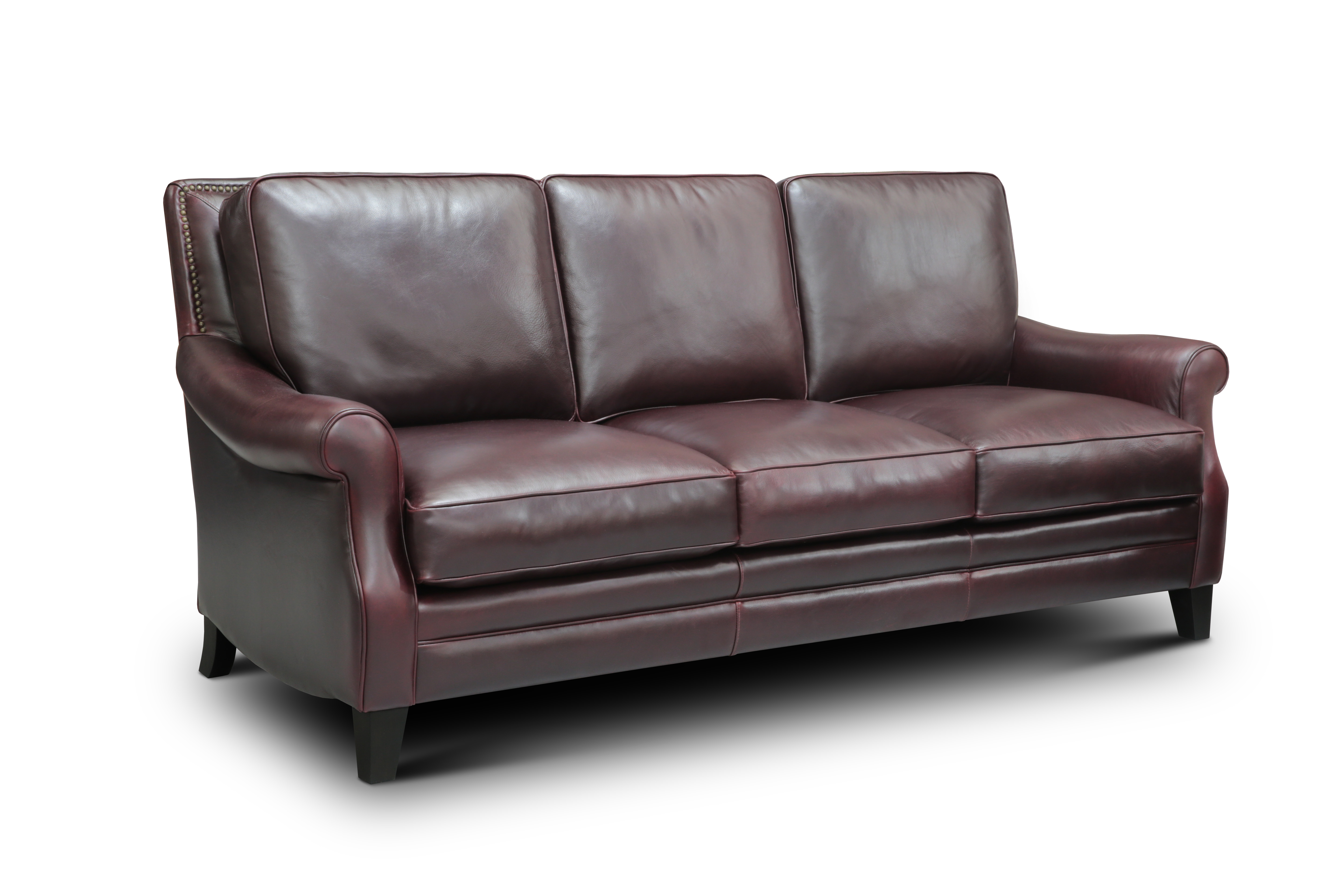 GTR Adriana Burgundy Leather Sofa