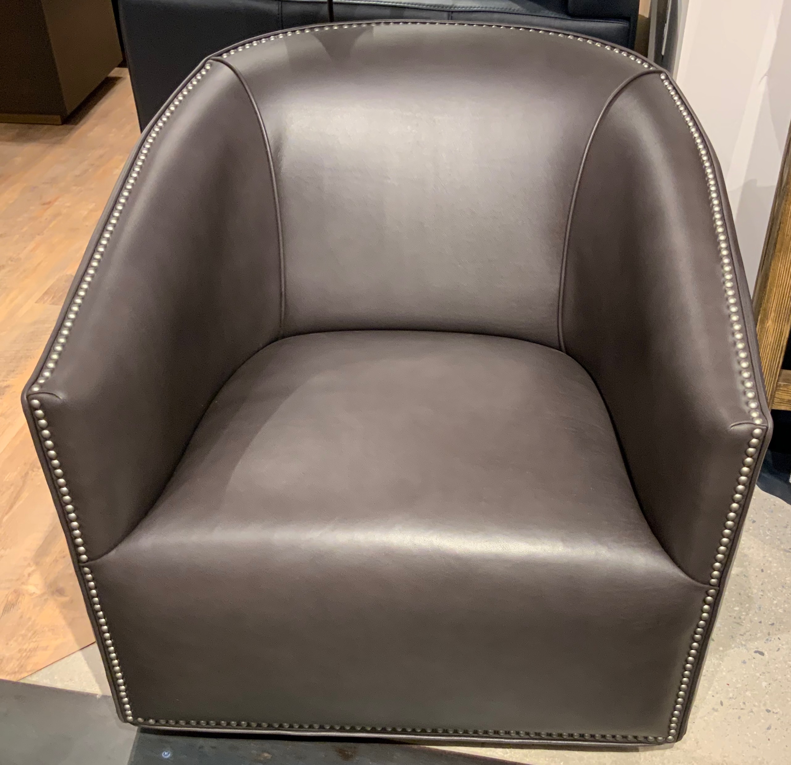 GTR Citi Pewter Leather Swivel Chair