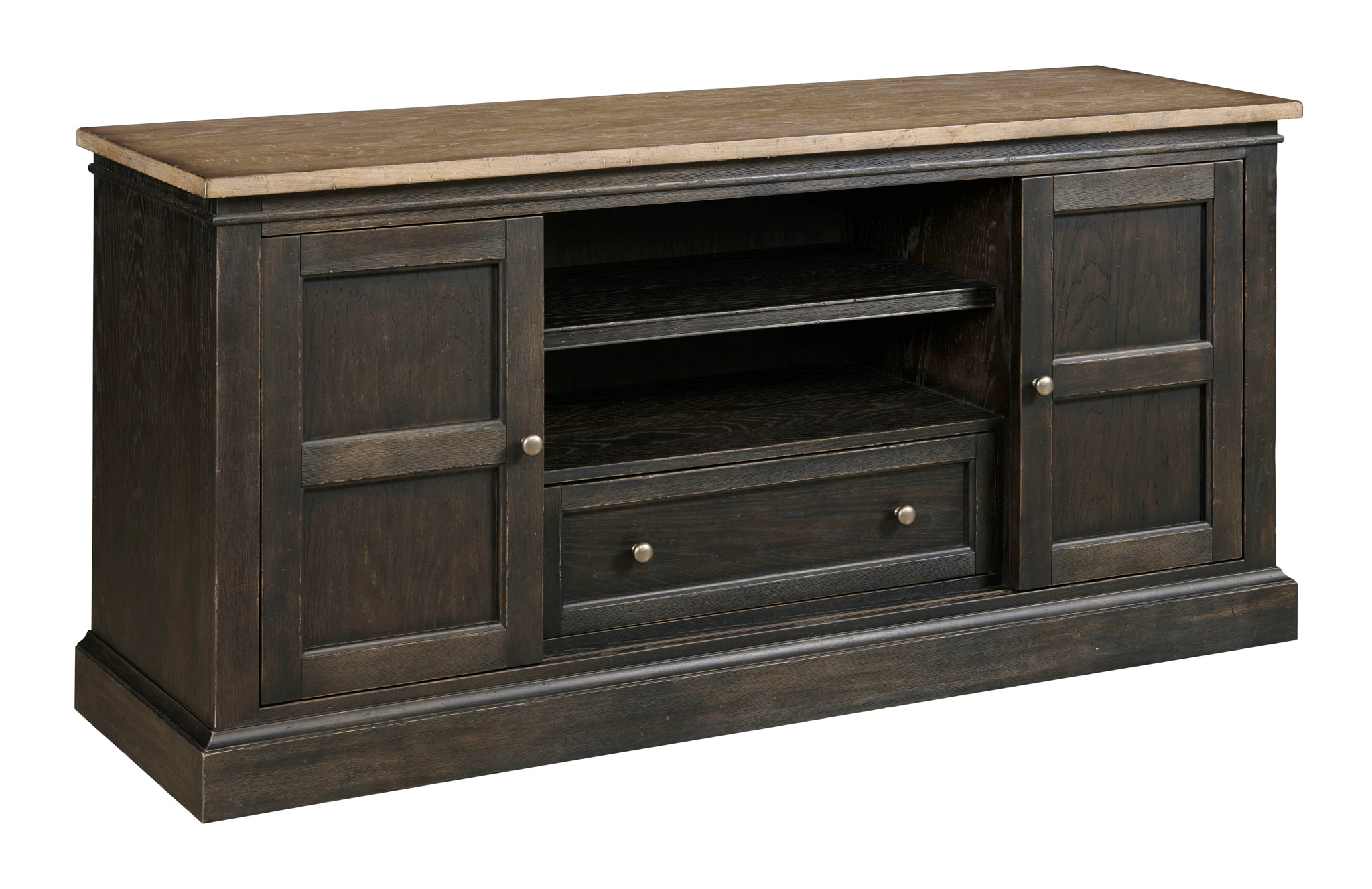 Hammary Hancock Natural White Black 66 Inch Entertainment Console
