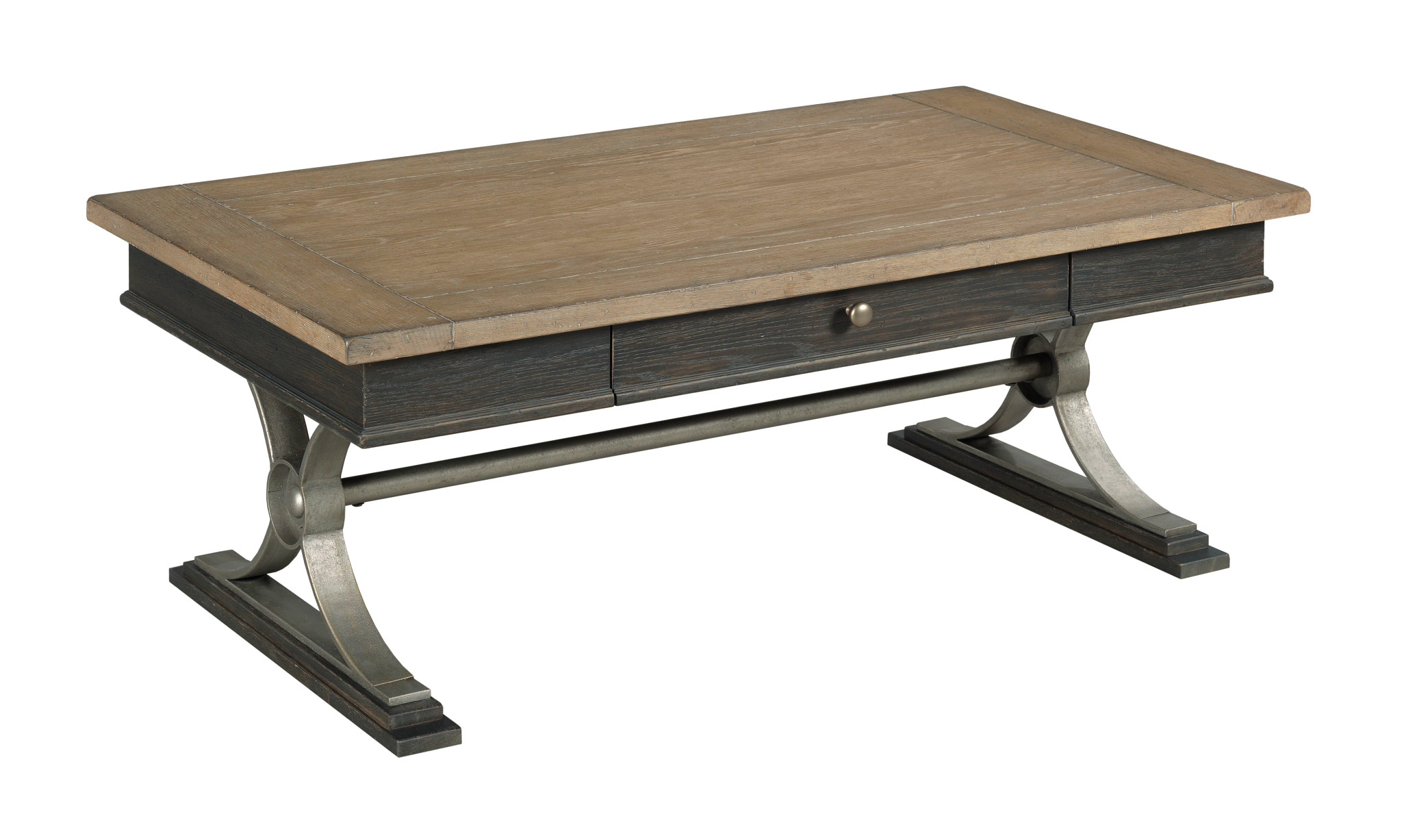 Hammary Hancock Natural White Black Rectangular Coffee Table