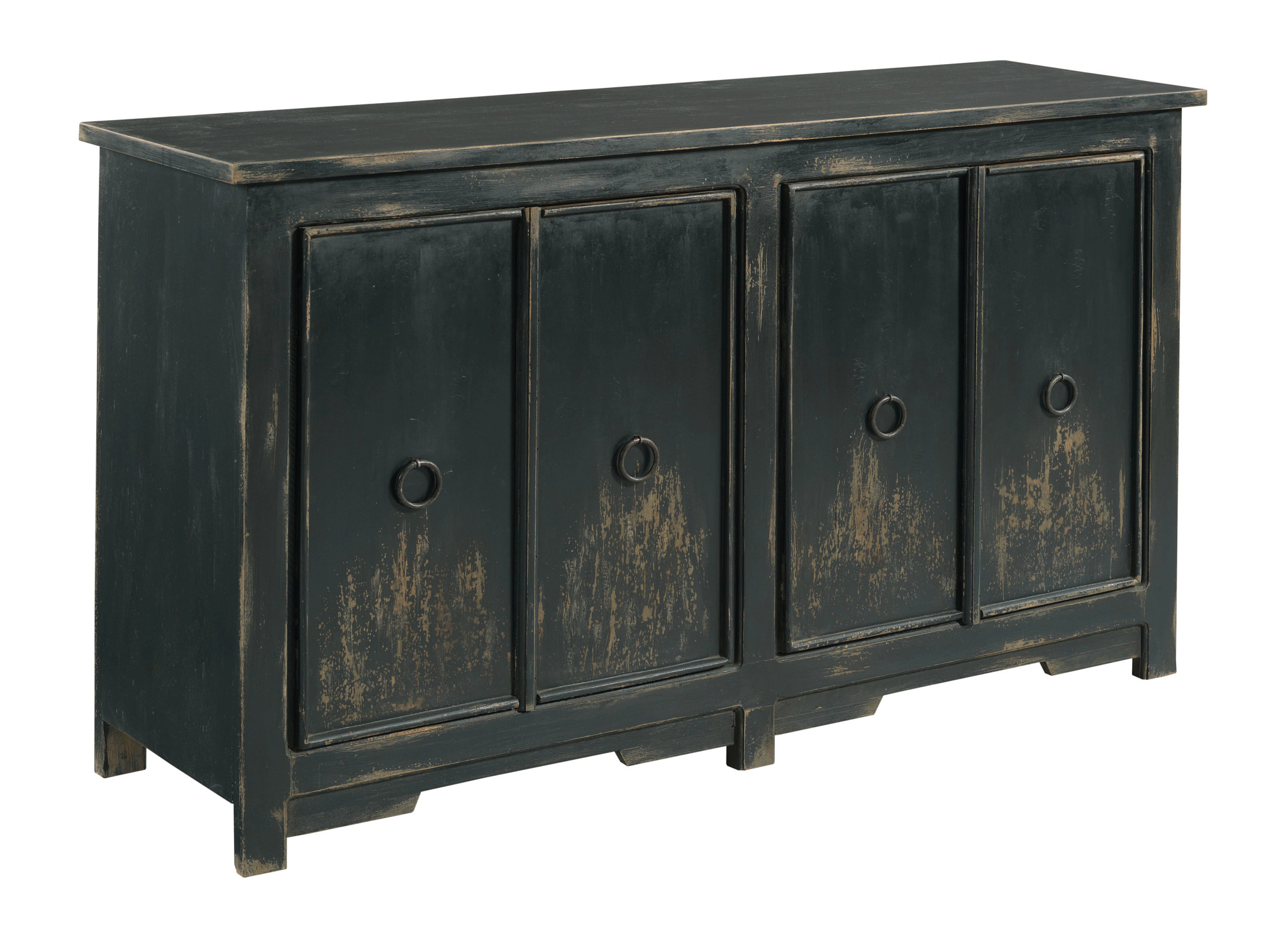Hammary Hidden Treasures Black Charcoal Four Door Console