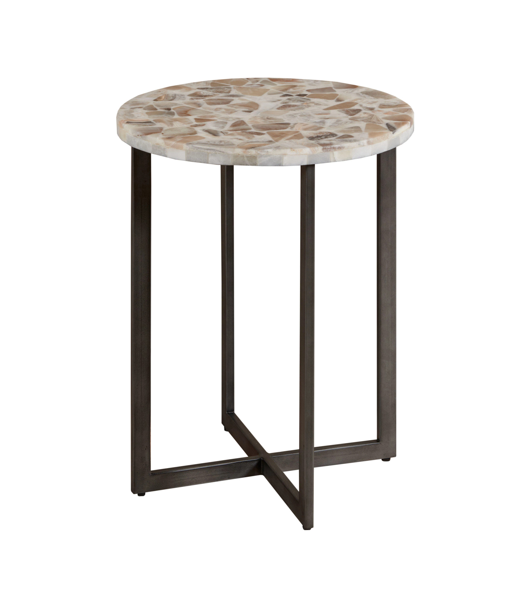 Hammary Hidden Treasures Black Rainbow Onyx Accent Table