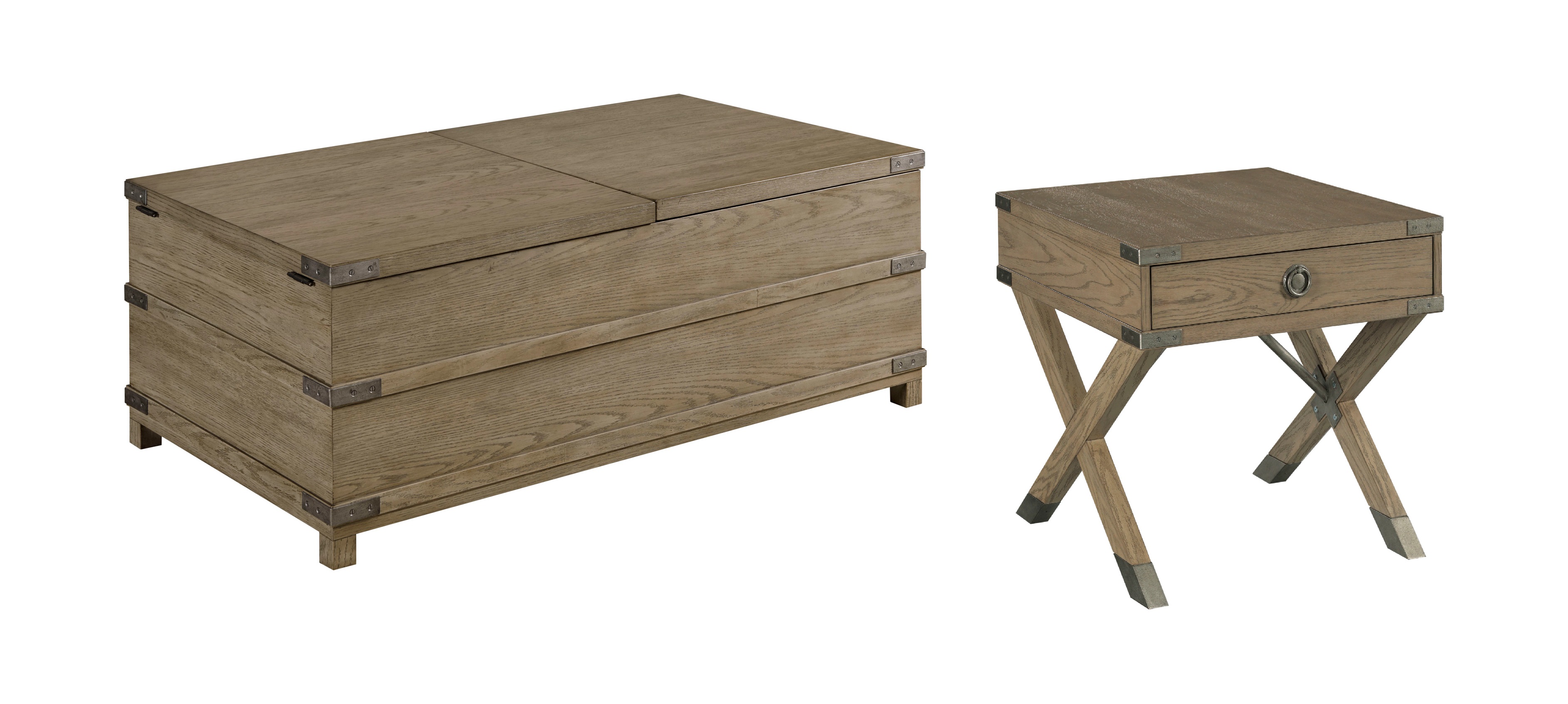 Hammary Crawford Honey Storage Trunk 3pc Coffee Table Set