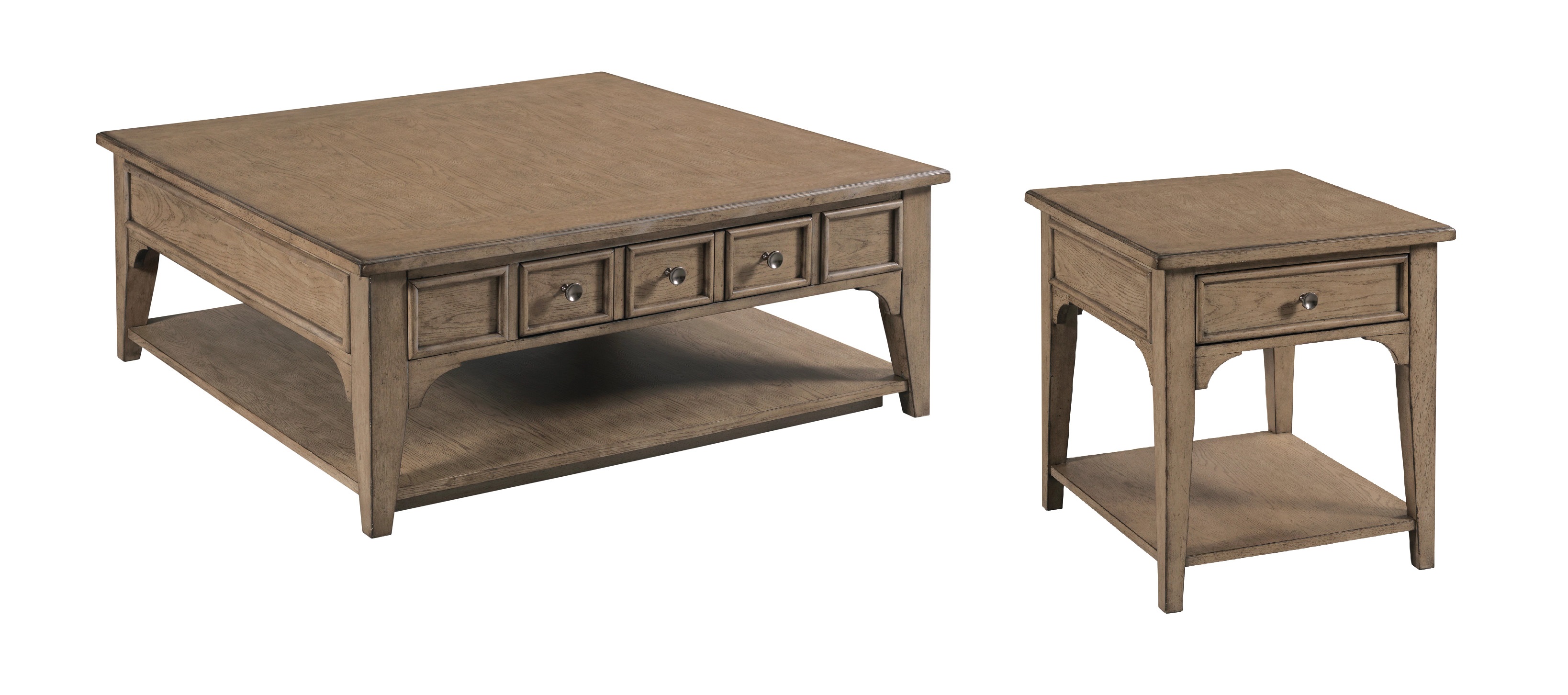 Hammary Carmine Latte Beatrix 3pc Square Coffee Table Set