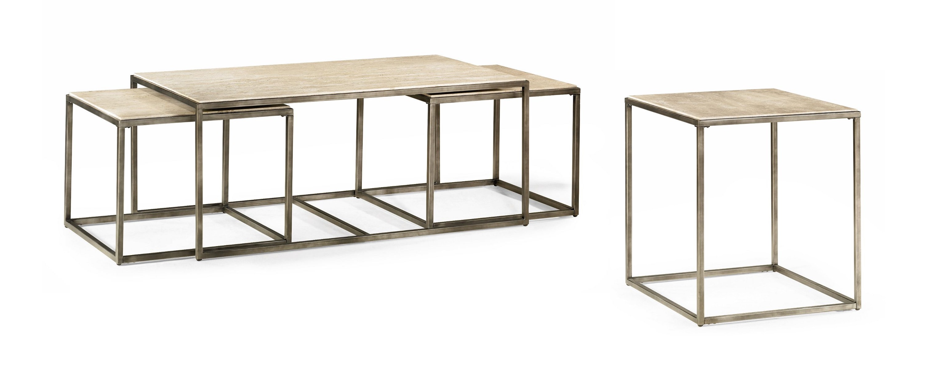 Hammary Modern Basics Natural Travertine 3pc Rectangular Coffee Table Set
