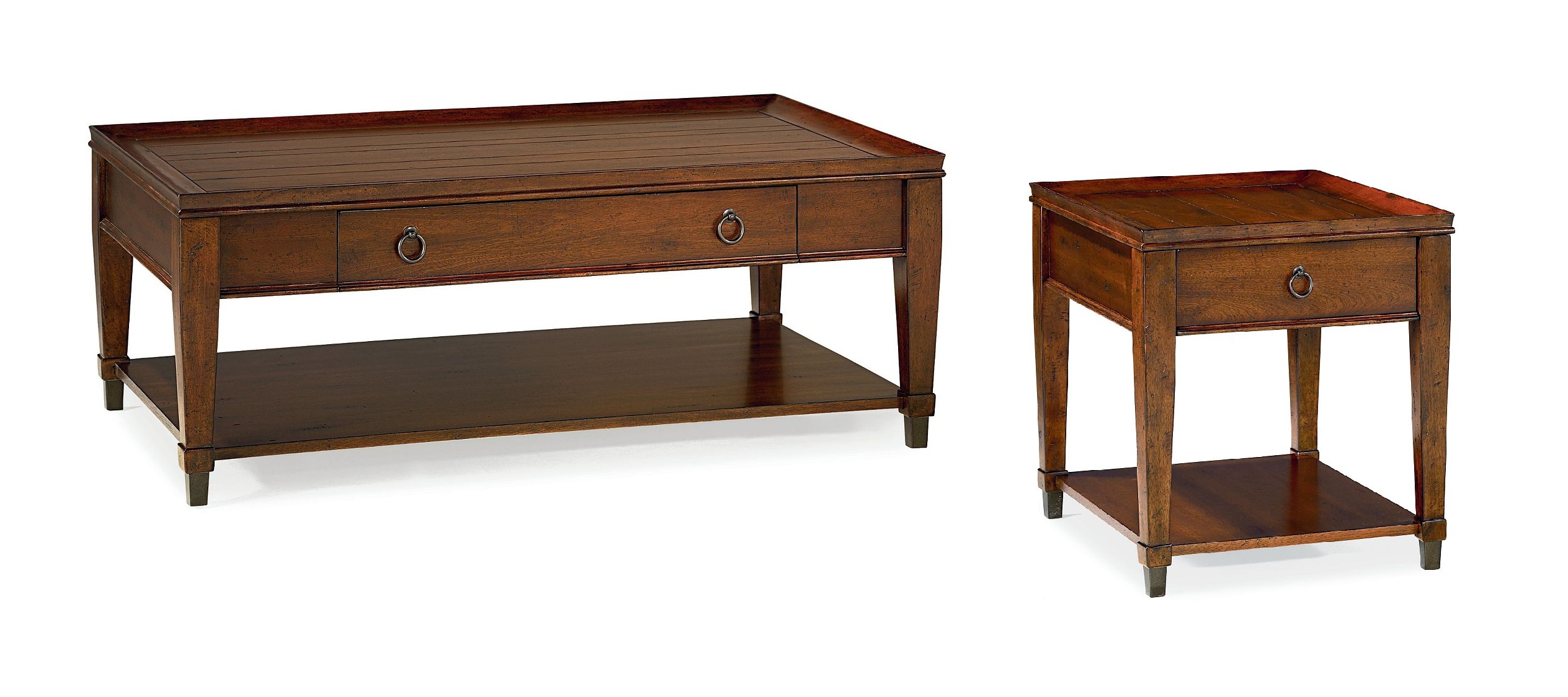 Hammary Sunset Valley Mahogany Mocha Rectangular 3pc Coffee Table Set