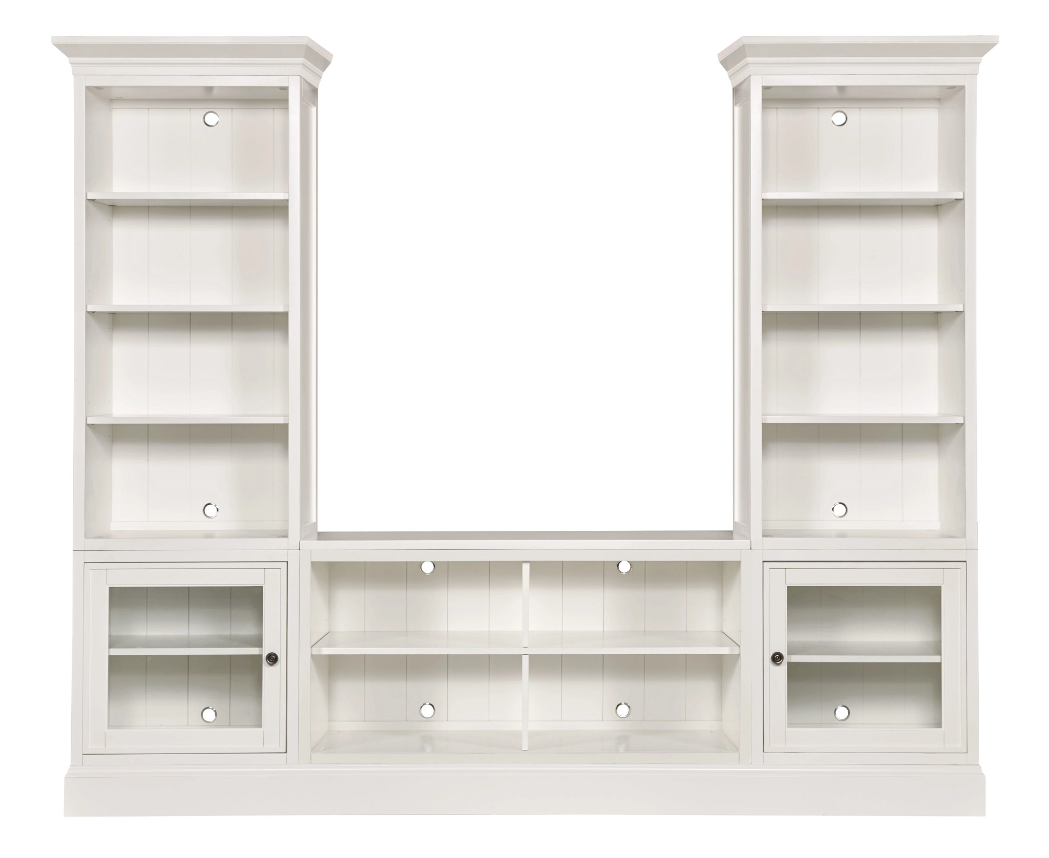 Hammary Structures White Quad Bookcase Console with Display Piers
