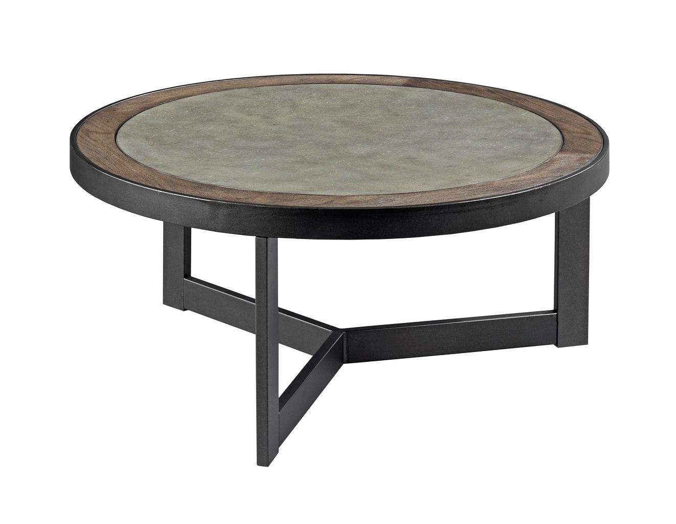 Hammary Graystone Hamilton Rustic Dark Oak Round Cocktail Table