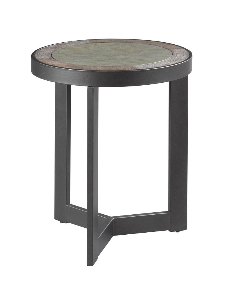 Hammary Graystone Hamilton Rustic Dark Oak Round End Table