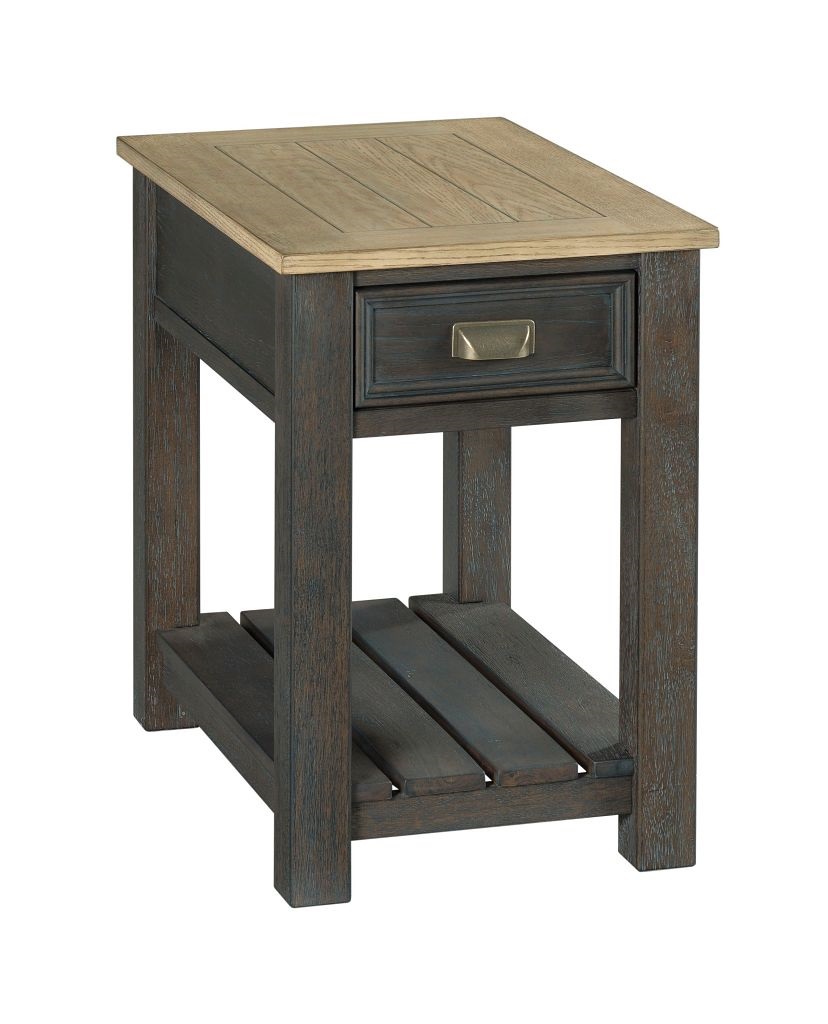 Hammary Lyle Creek Hamilton Toasted Caramel Smoked Charcoal Chairside Table