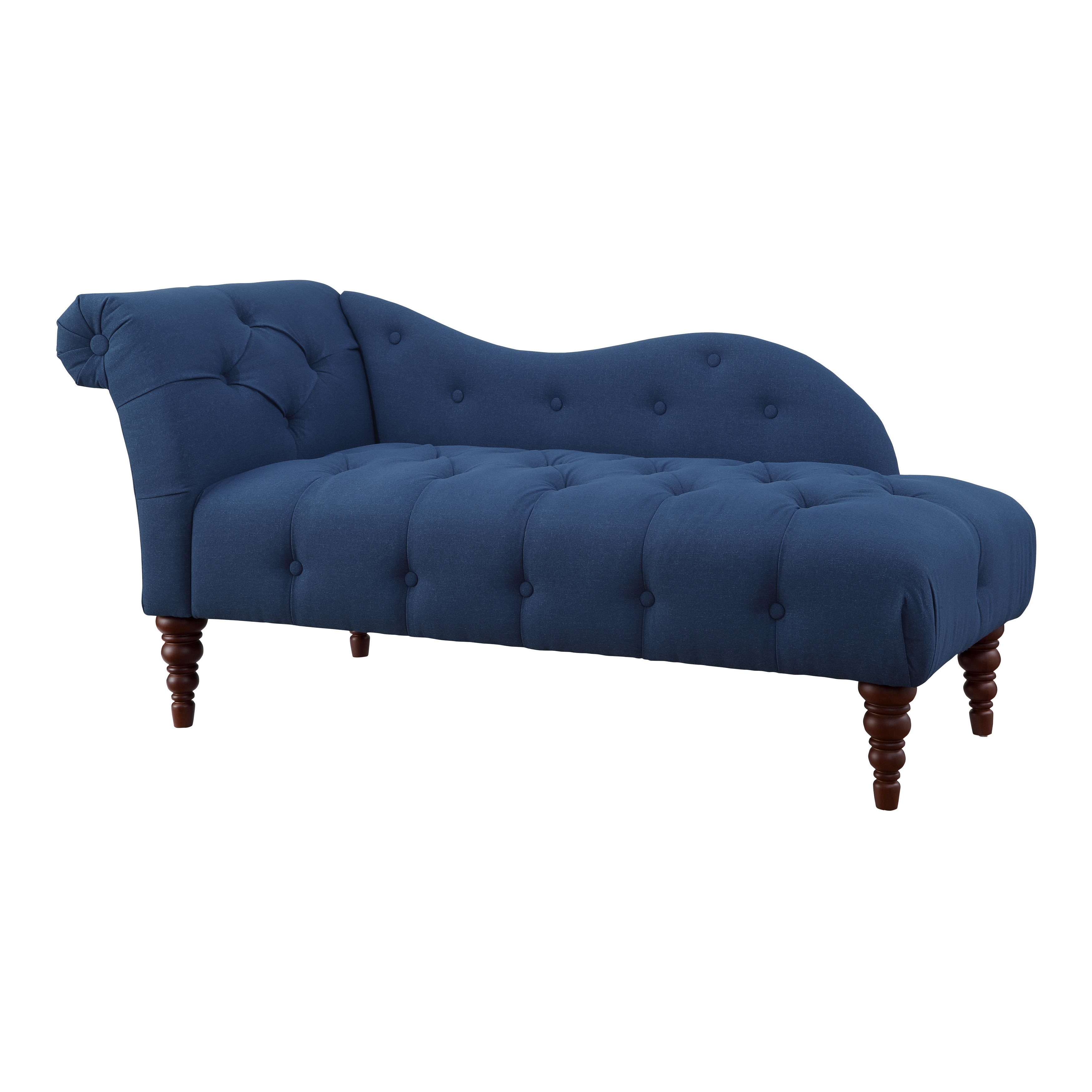 Home Elegance Hill Espresso Blue Chaise