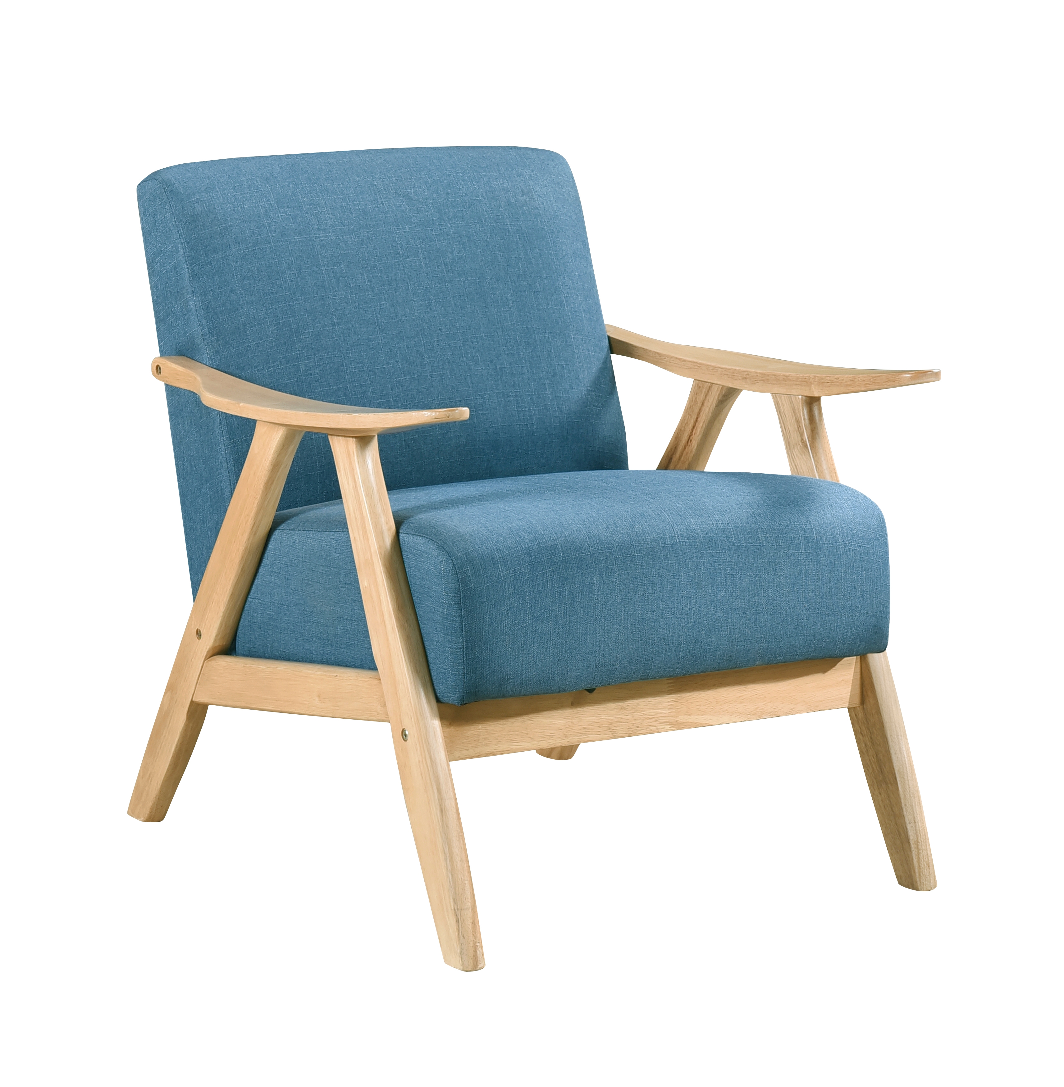 Home Elegance Damala Natural Blue Accent Chair