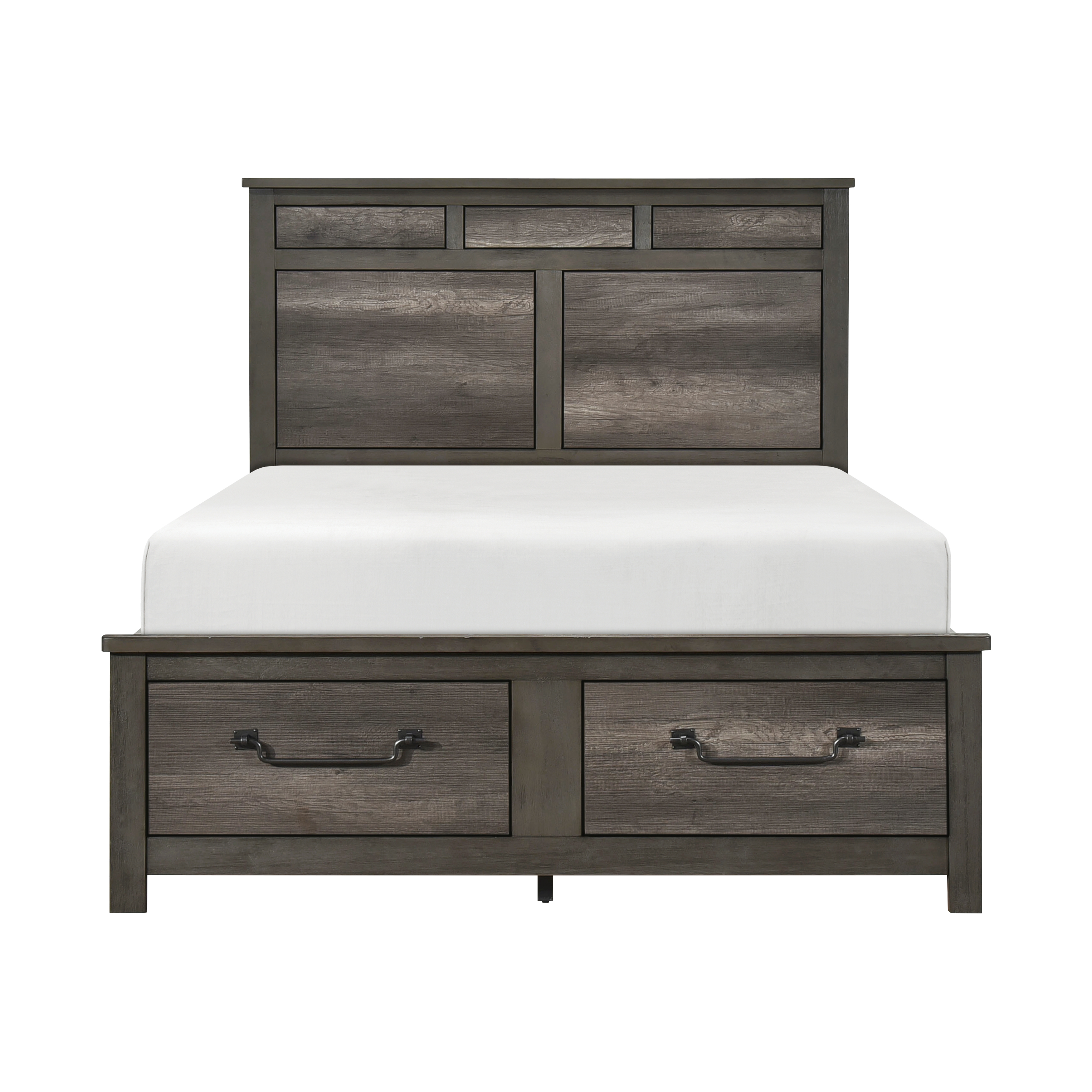 Home Elegance Lenior Gray Queen Platform Bed with Footboard Storage