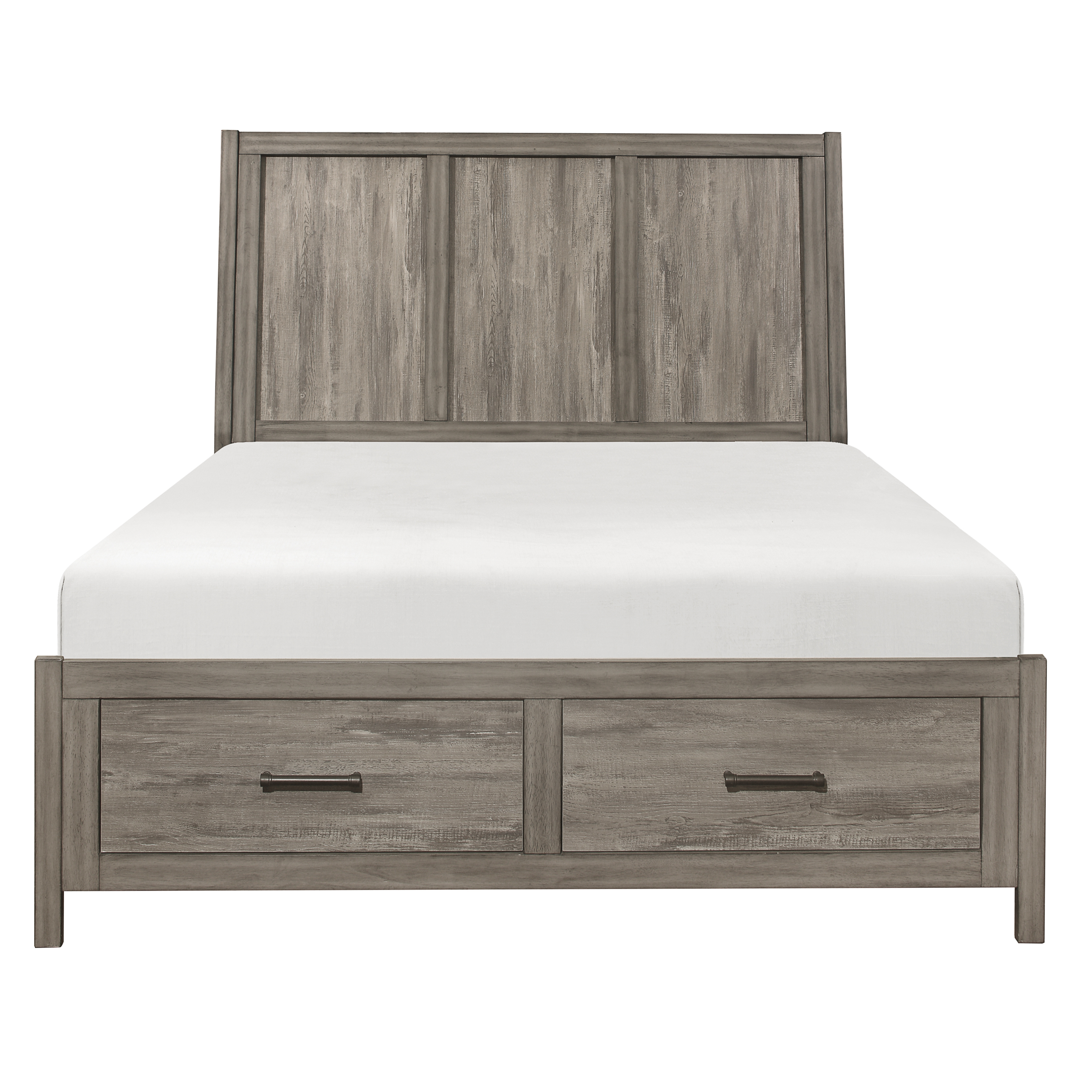 Home Elegance Bainbridge Gray Cal King Platform Bed with Footboard Storage
