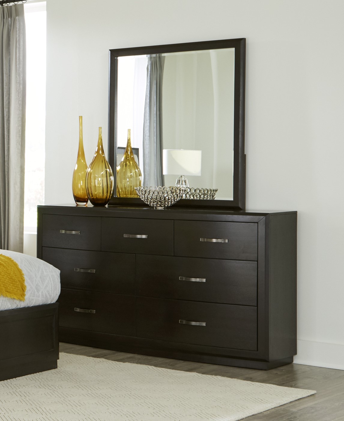Home Elegance Hodgin Dark Charcoal Dresser And Mirror